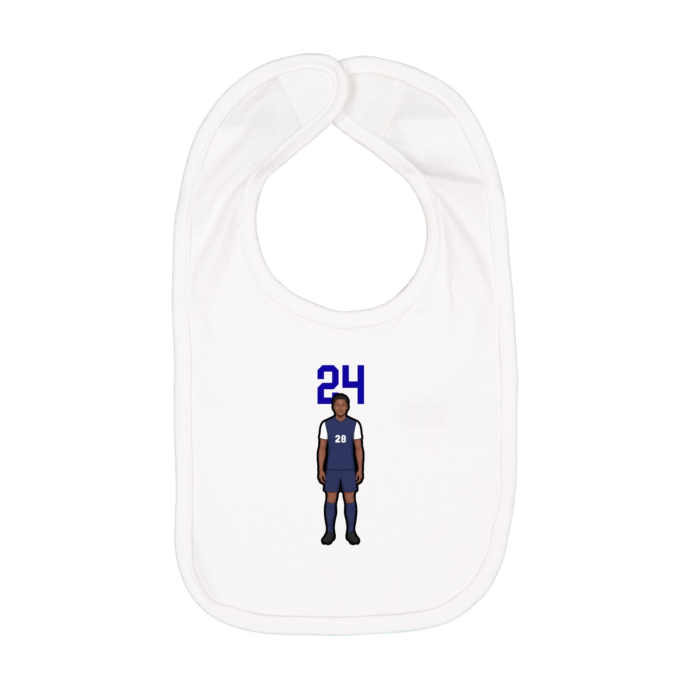 Infant Bib — Number Top in White