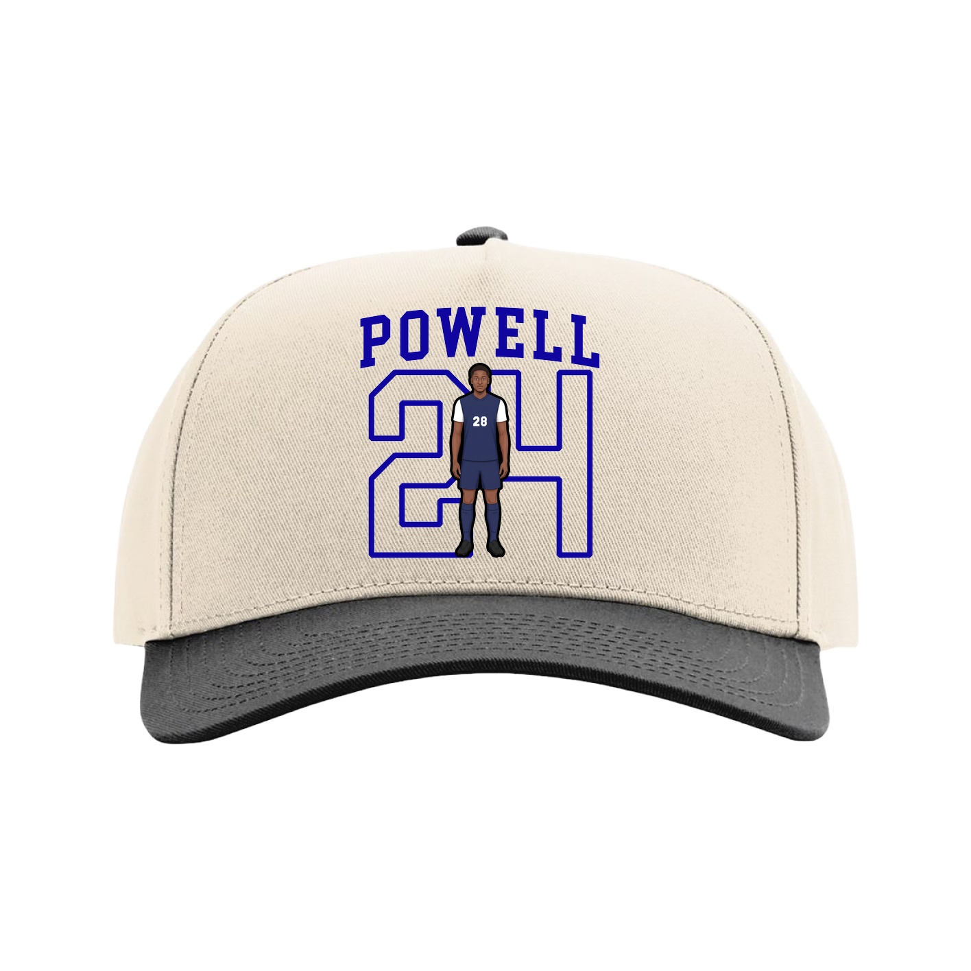 Full Fabric Five-Panel Champ Cap — Shirsey in Cream/Black
