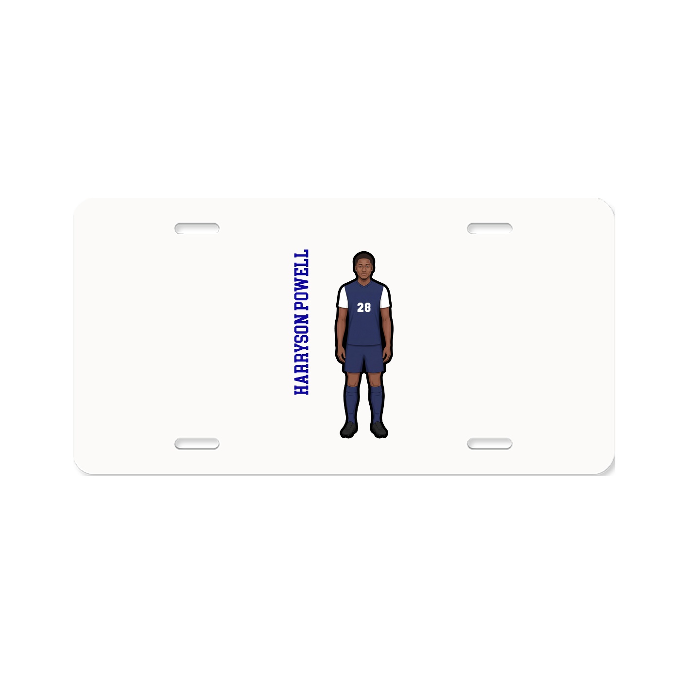 License Plate — Name Vertical in Classic