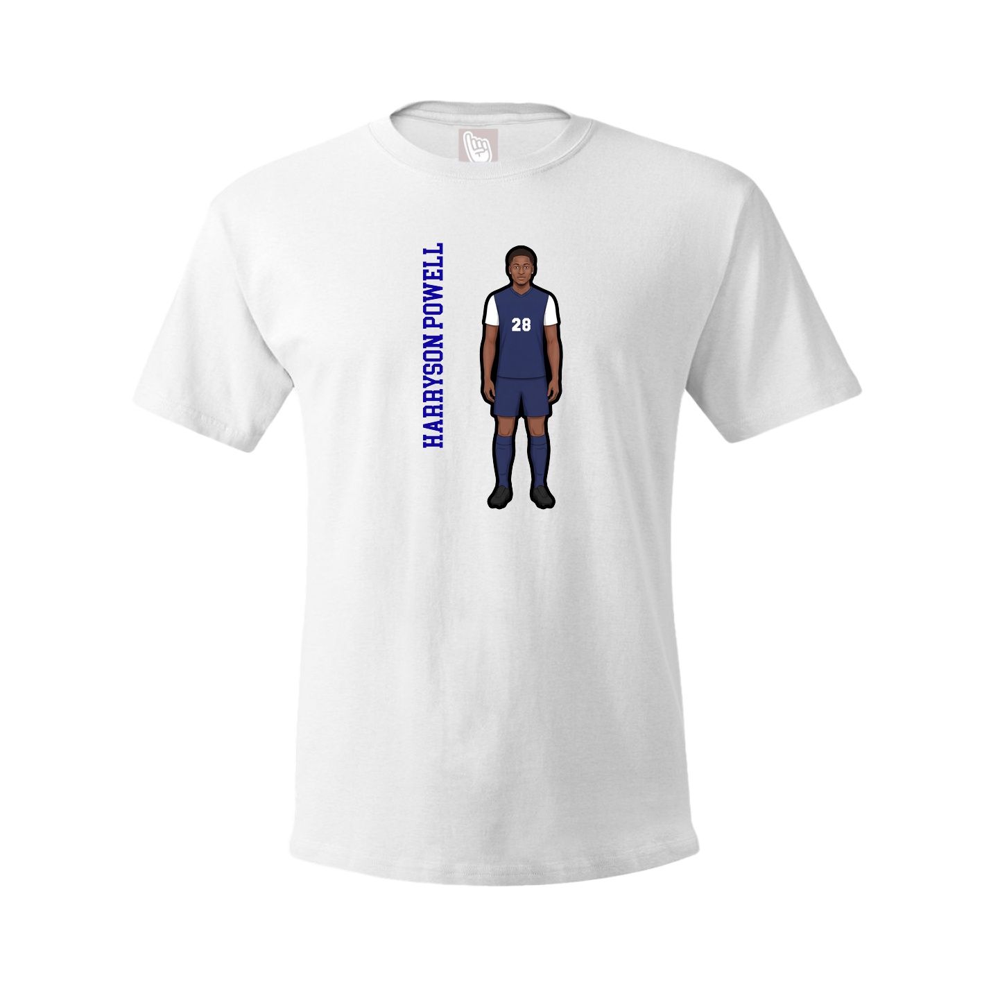 Youth Tee — Name Vertical in White
