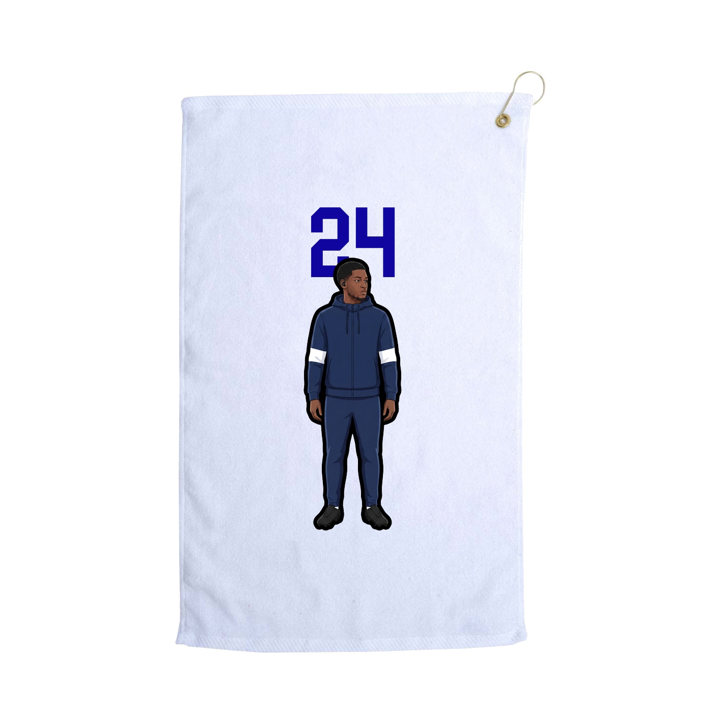 Golf Towel — Number Top in White