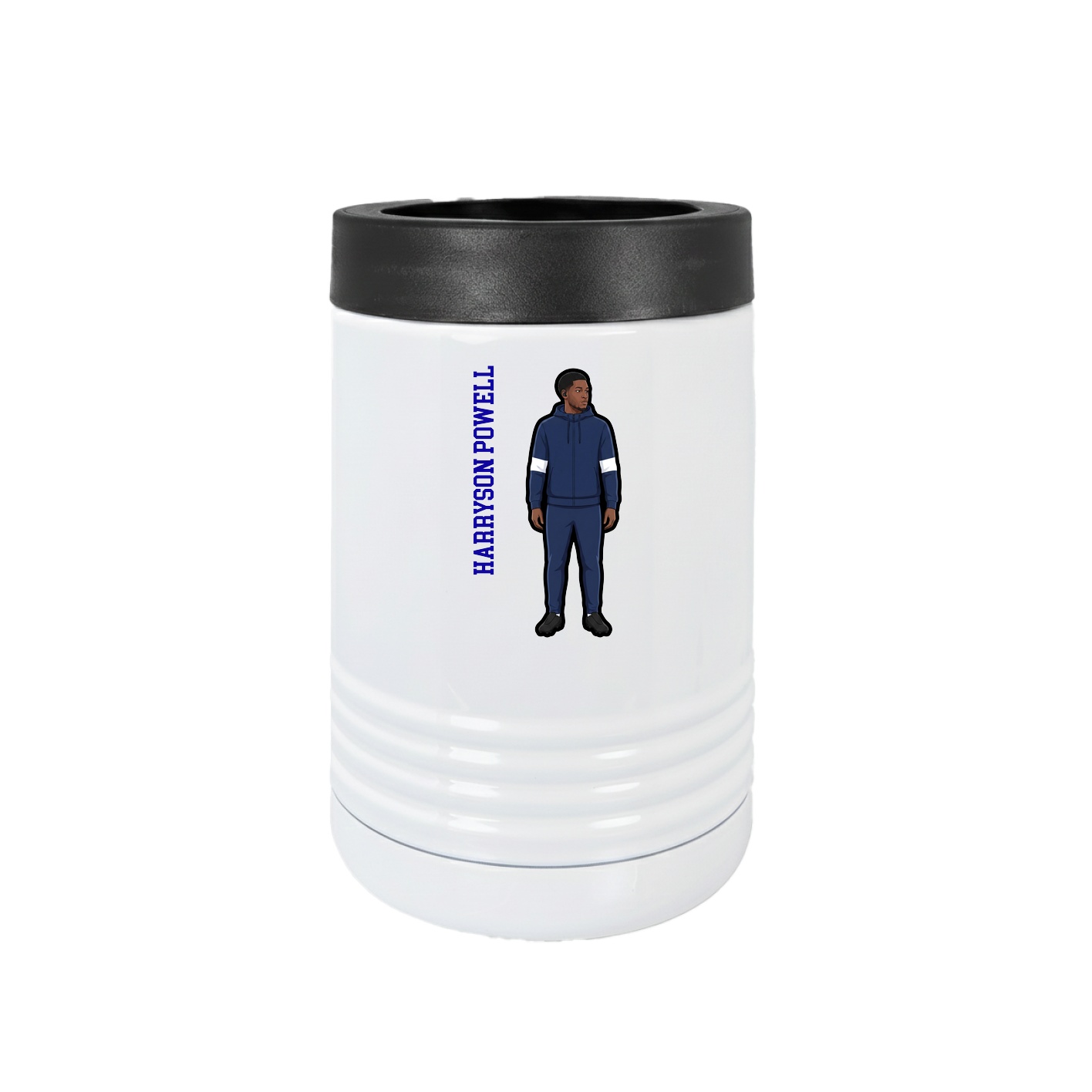 Beverage Holder — Name Vertical in White