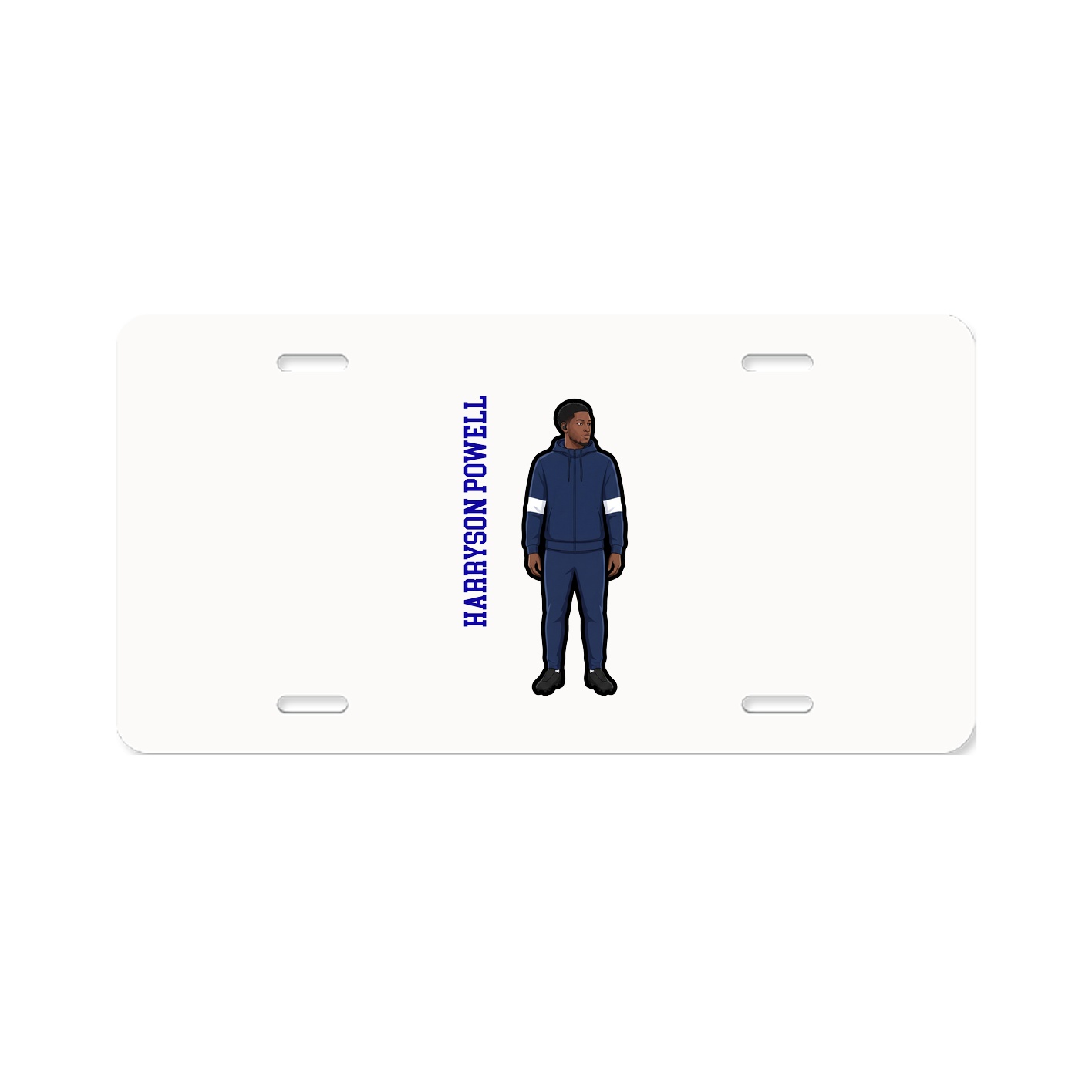 License Plate — Name Vertical in Classic