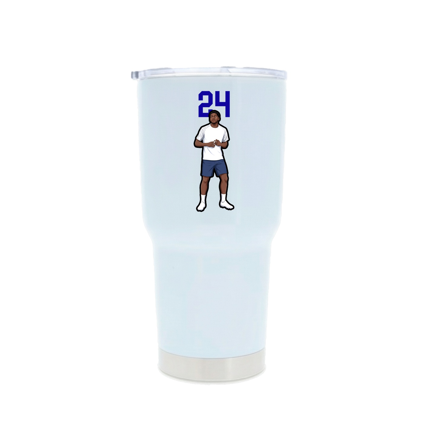 30oz Stainless Steel Tumbler — Number Top in White