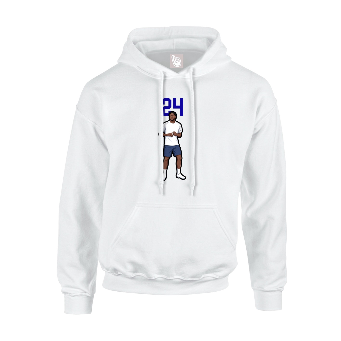 Youth Hoodie — Number Top in White