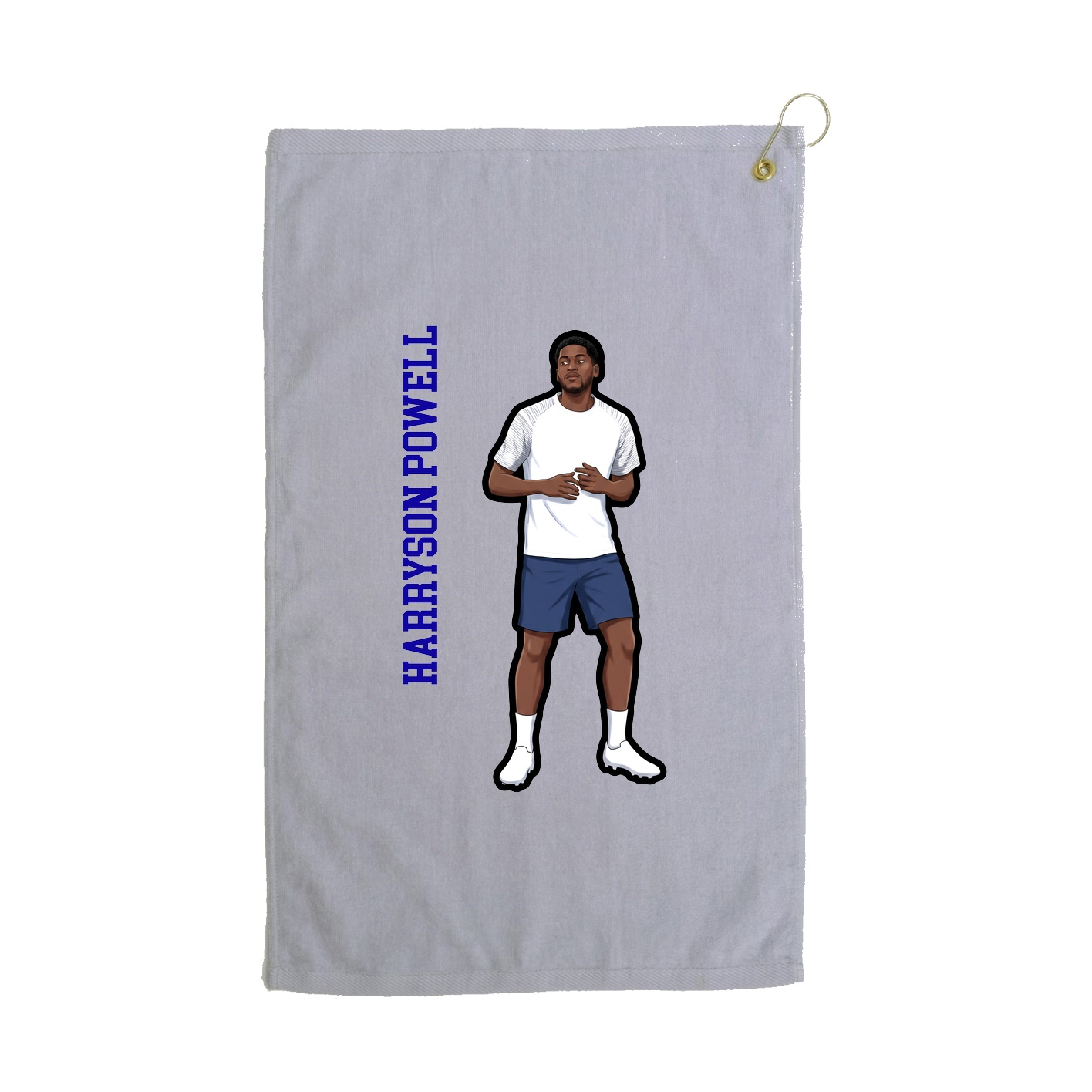 Golf Towel — Name Vertical in Grey