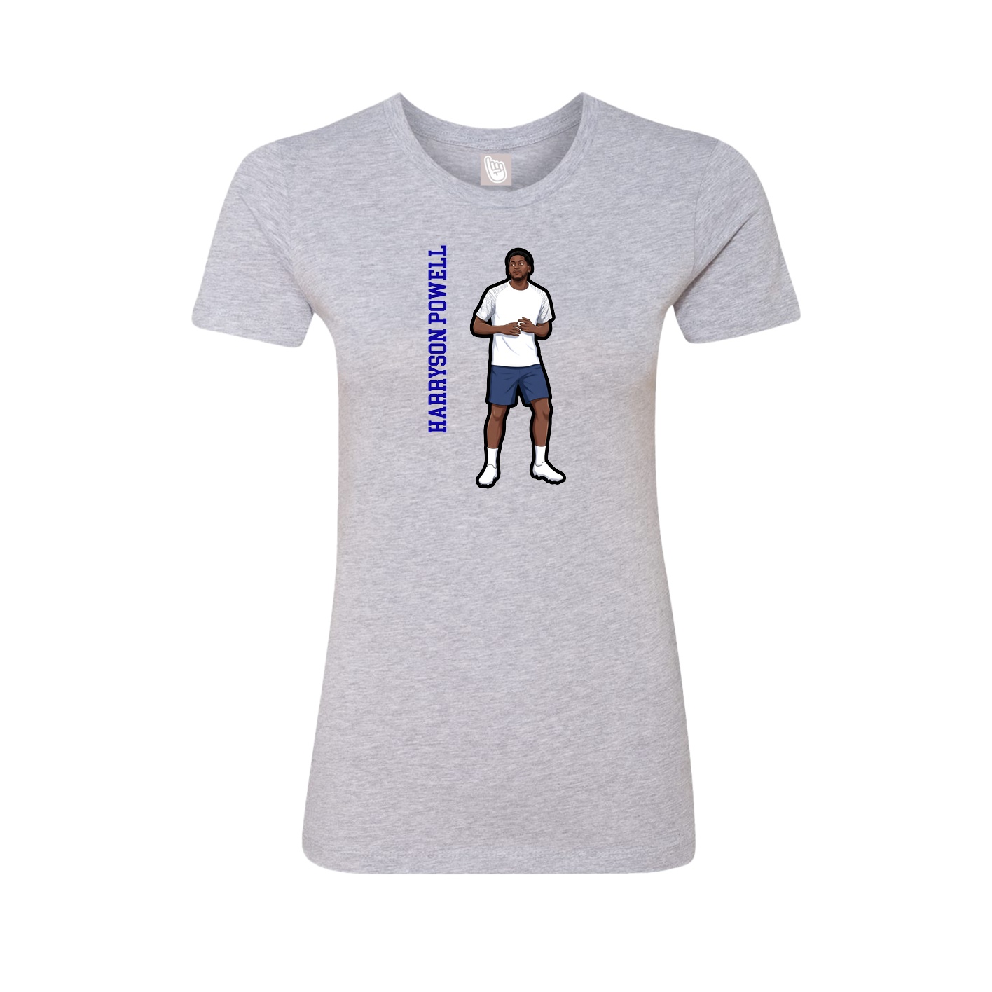 Womens Tee — Name Vertical in Grey
