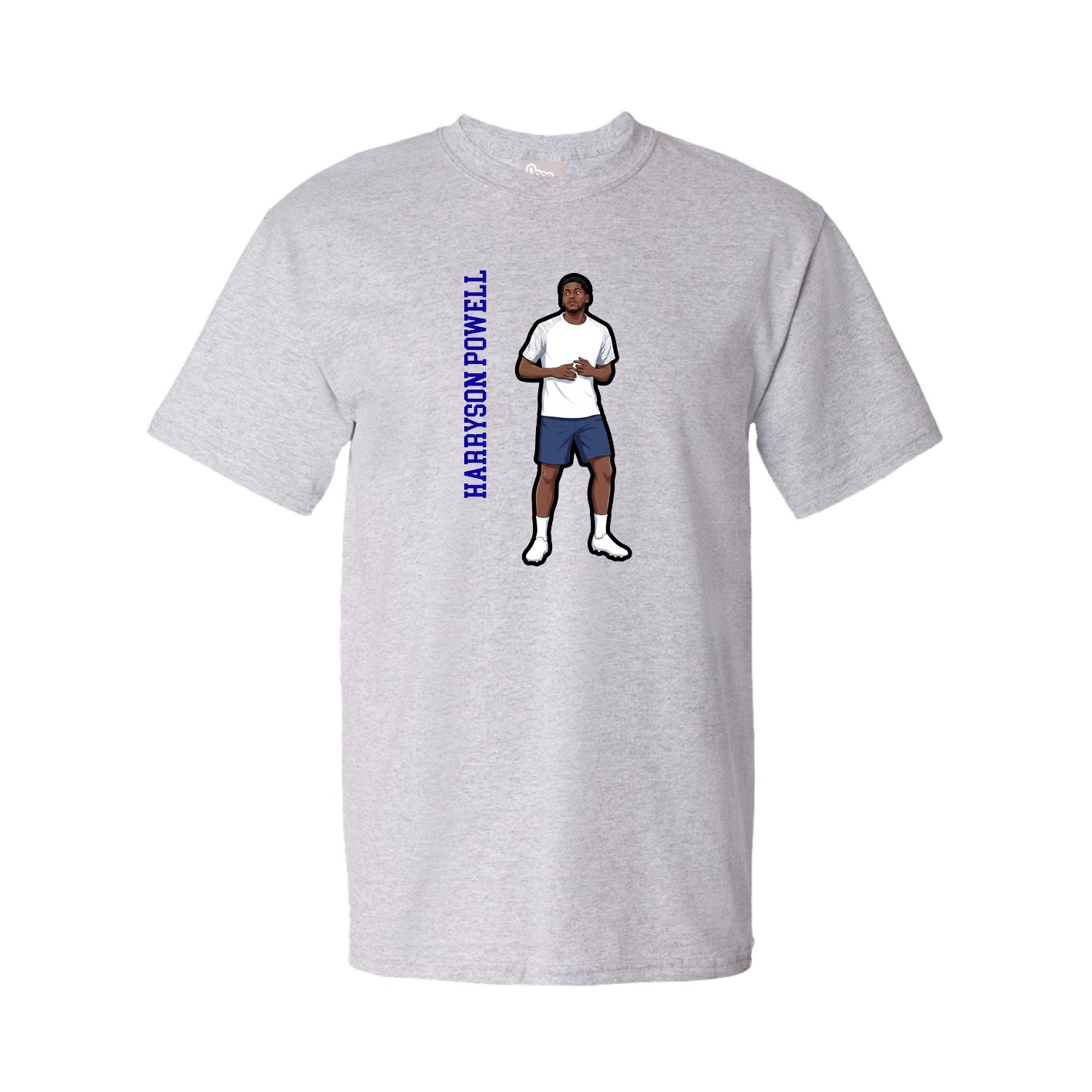 Youth Tee — Name Vertical in Grey
