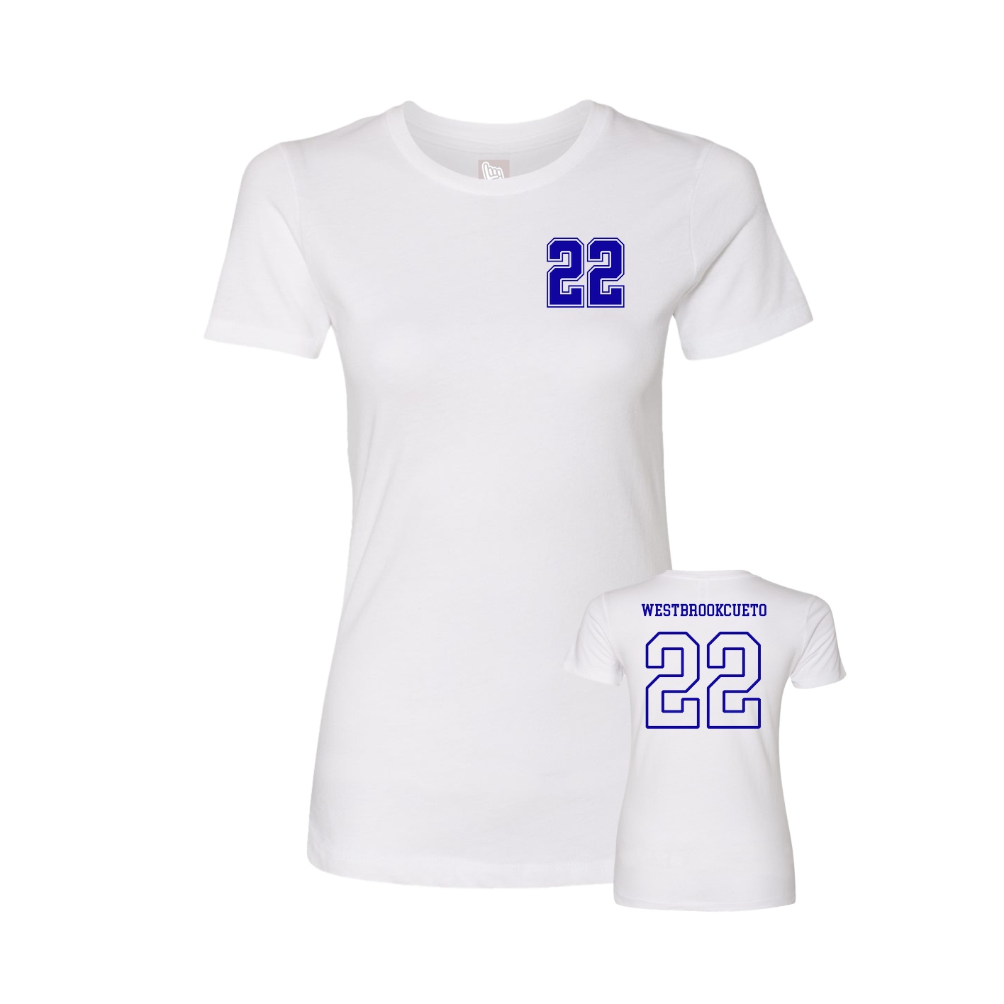 Fitted Women's Tee — Chest Back in White