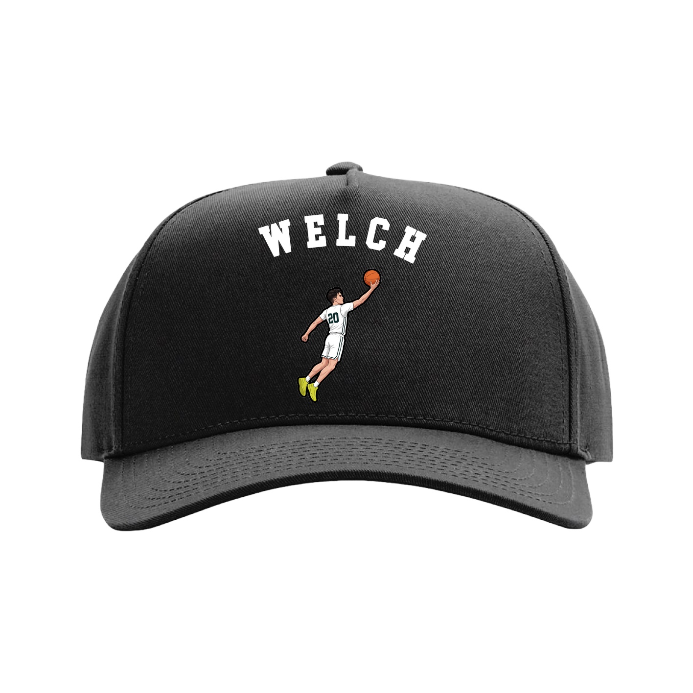 Full Fabric Five-Panel Champ Cap — Shirsey Arch in Black
