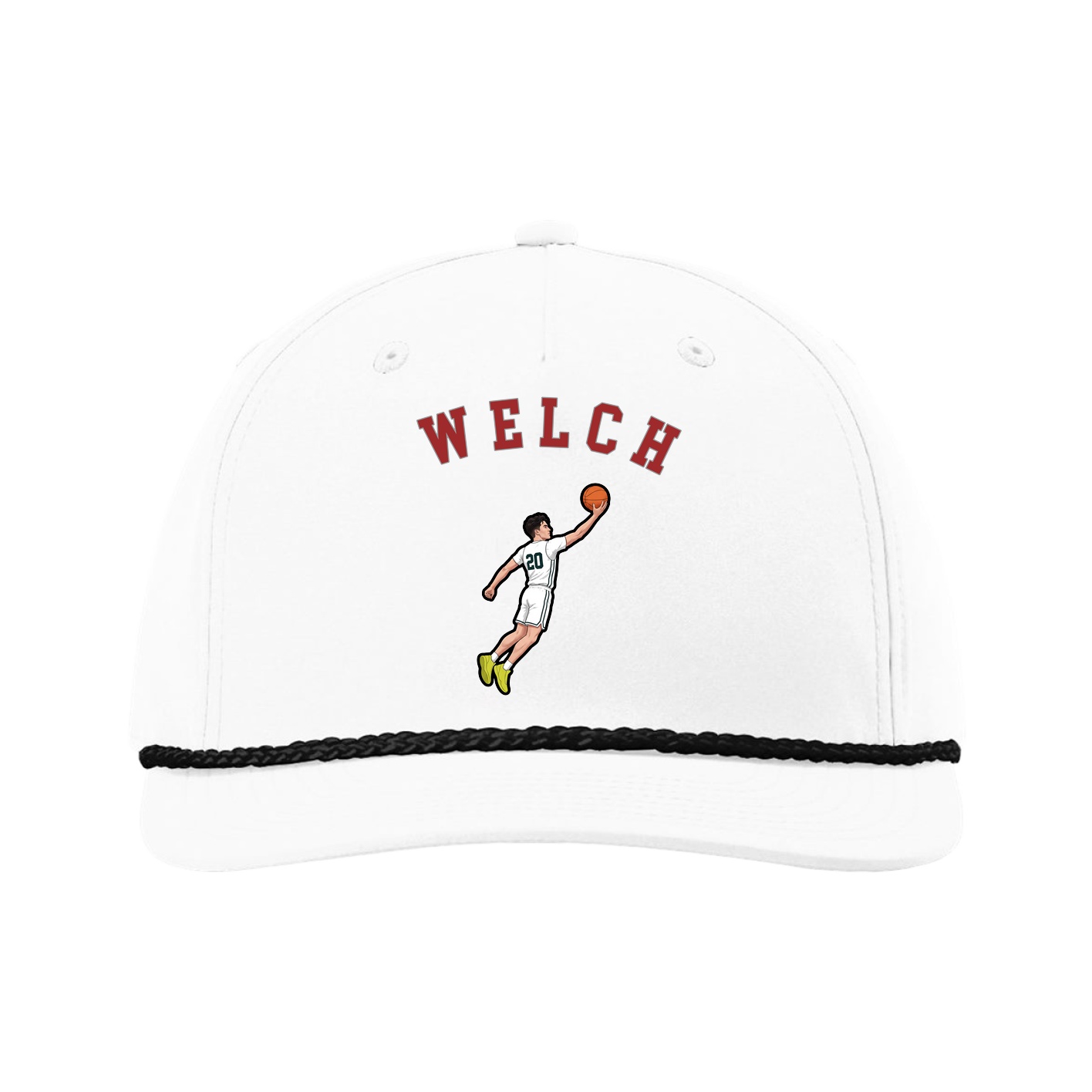 Five-Panel Classic Rope Cap — Shirsey Arch in White
