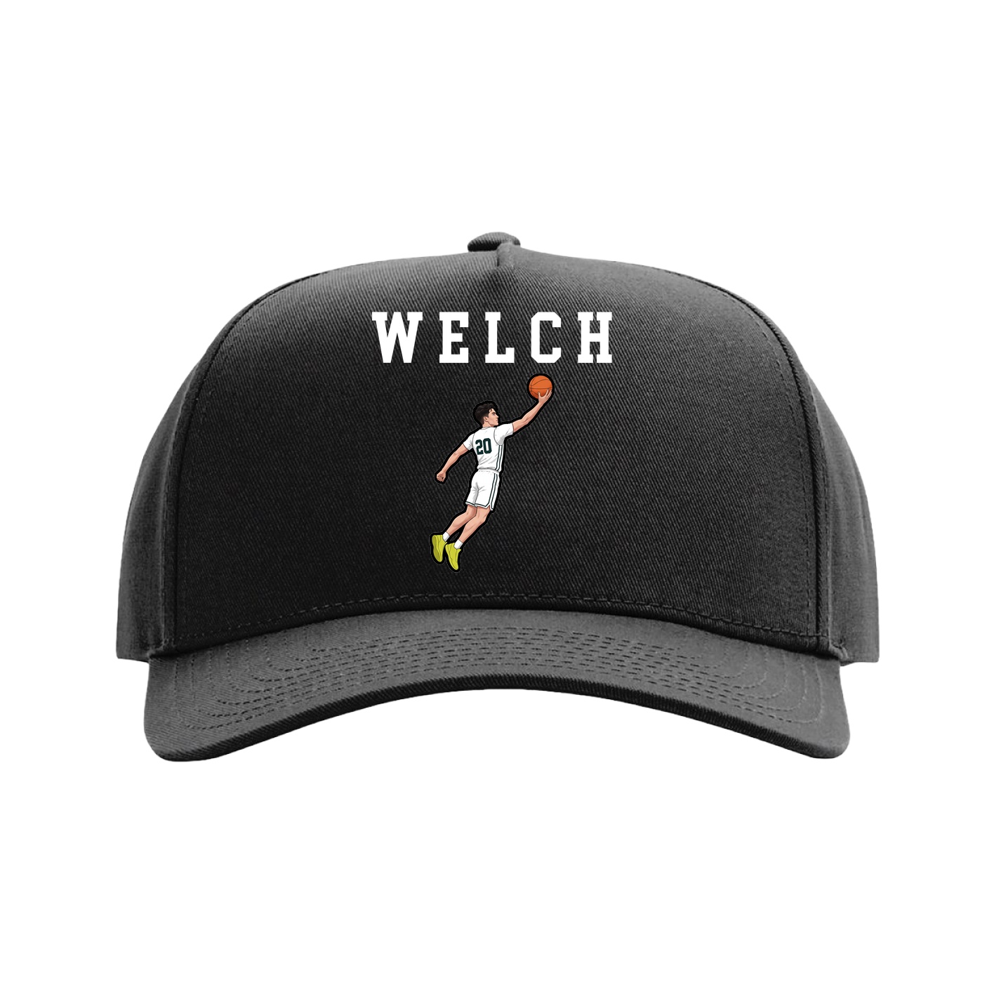 Full Fabric Five-Panel Champ Cap — Shirsey in Black