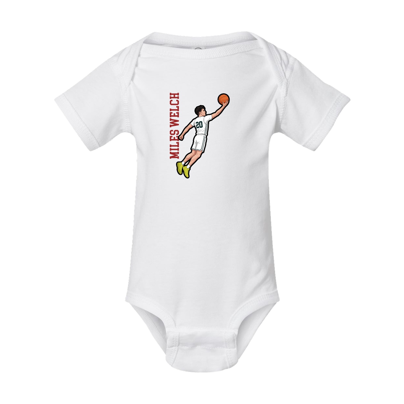 Baby Onesie — Name Vertical in White