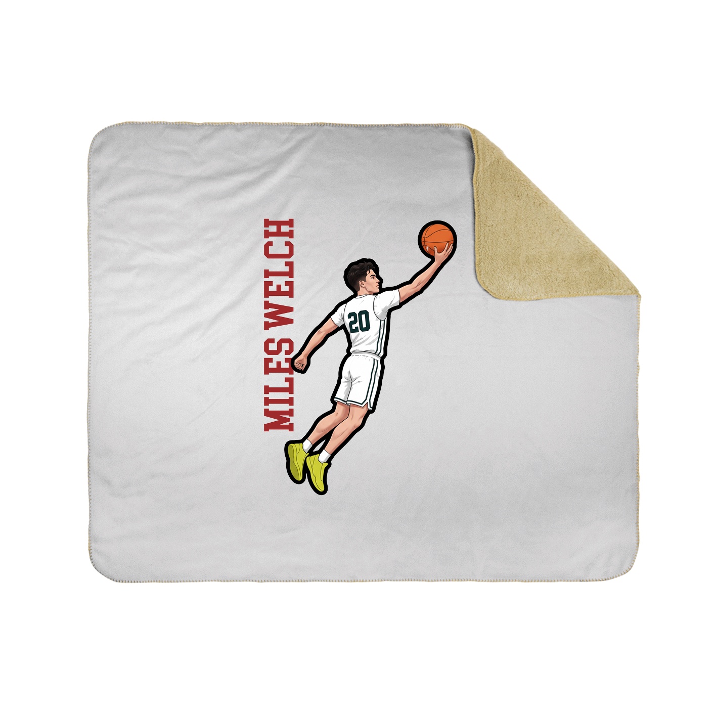 Throw Blanket — Name Vertical in White