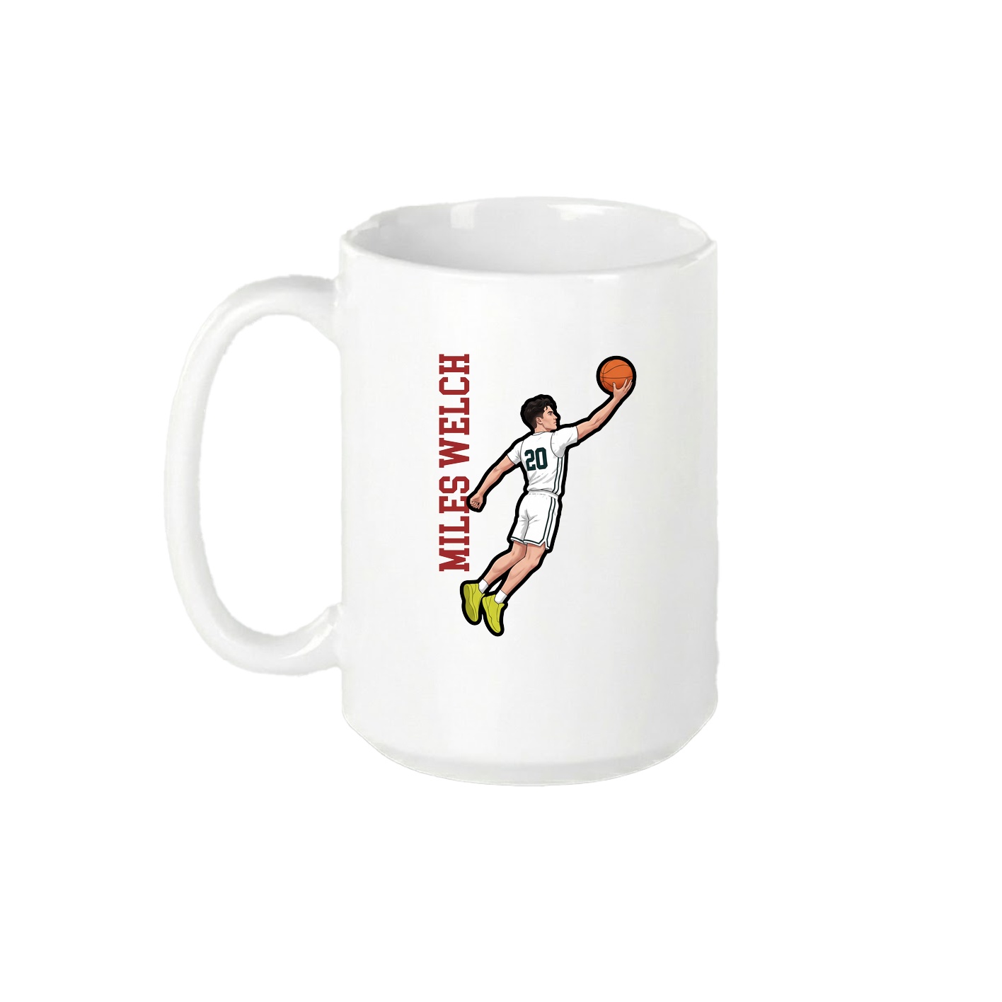 15oz Coffee Mug — Name Vertical in White
