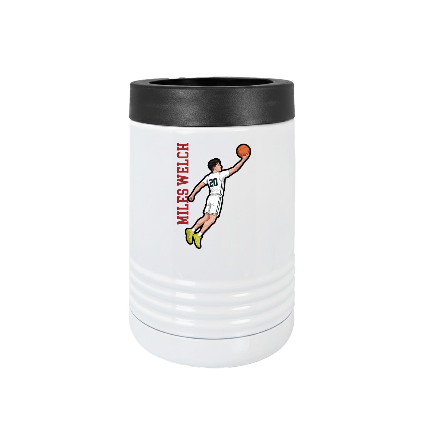 Beverage Holder — Name Vertical in White