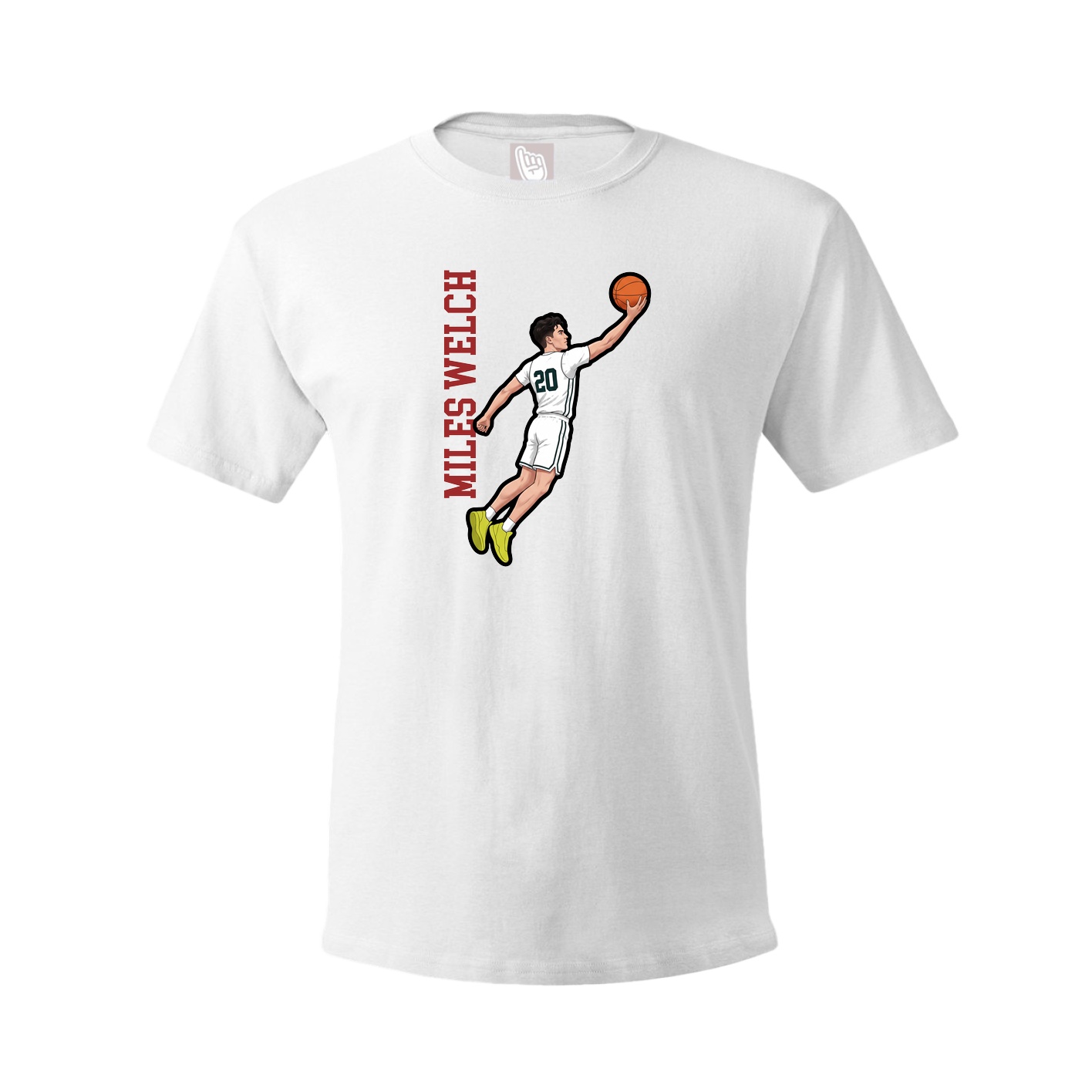 Tee — Name Vertical in White