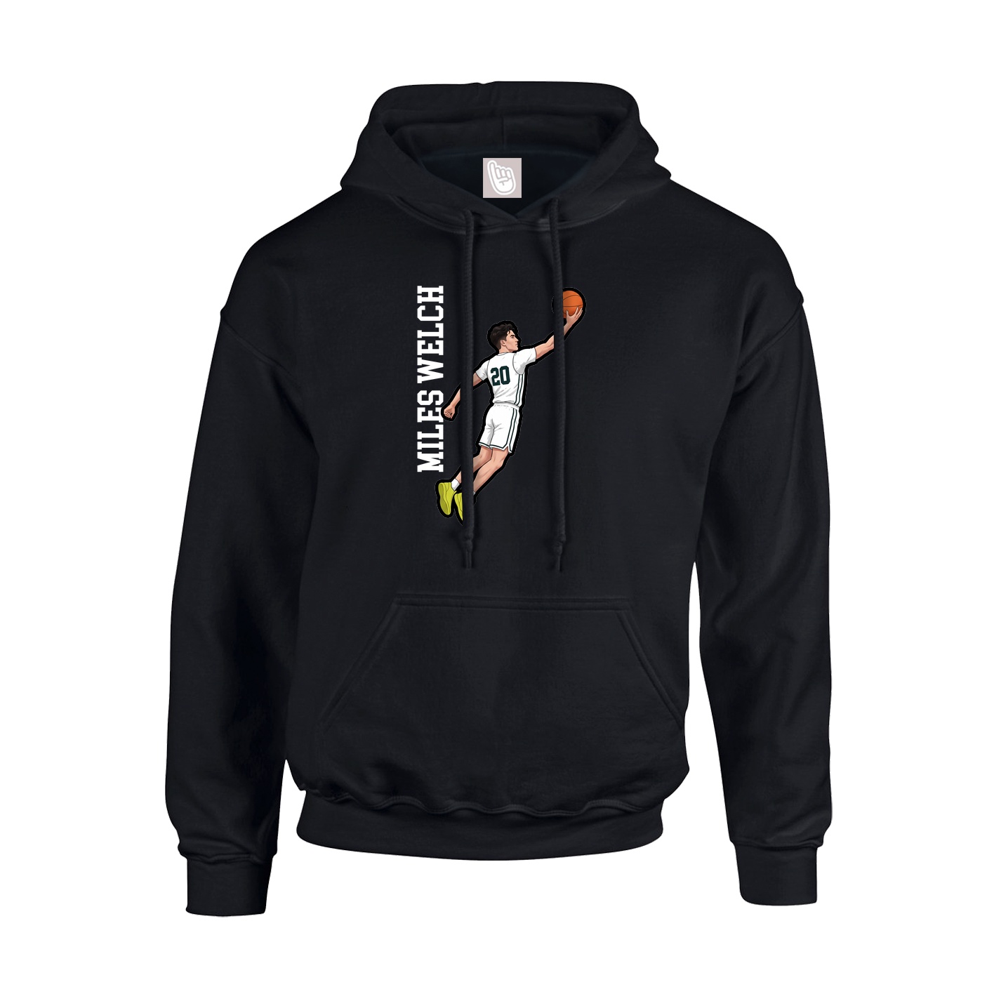 Youth Hoodie — Name Vertical in Black