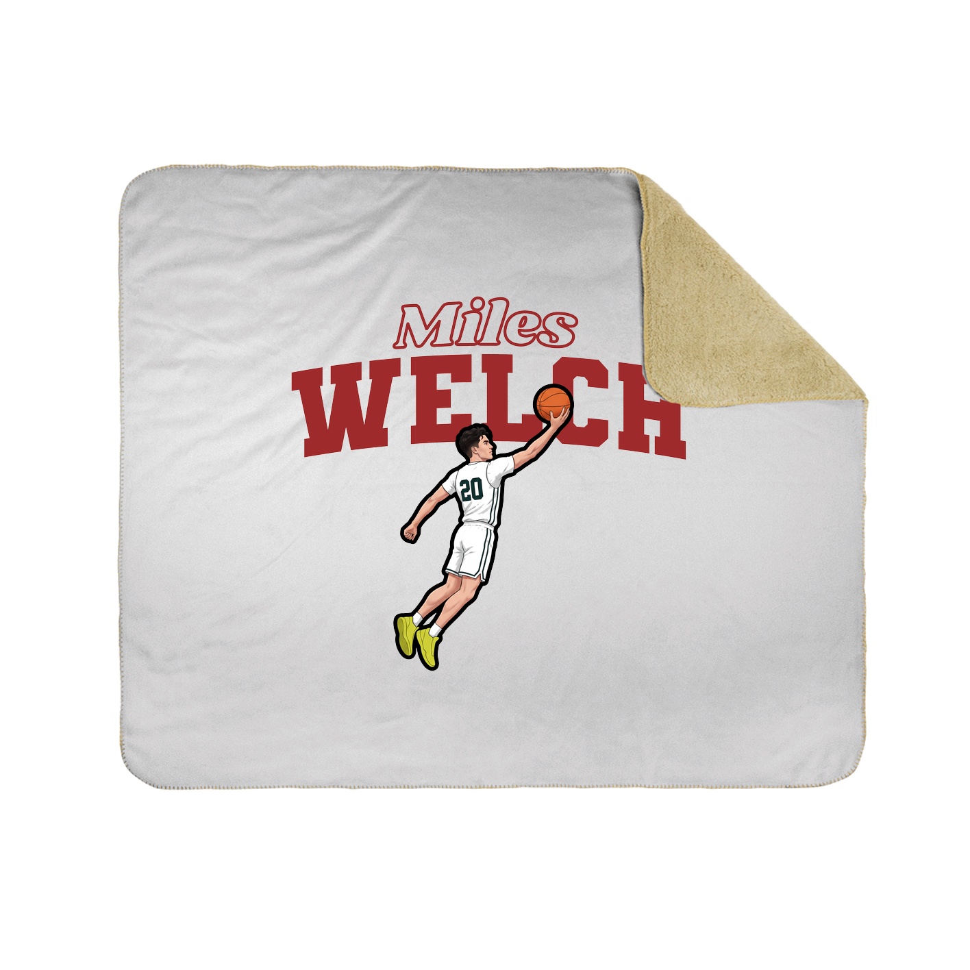 Throw Blanket — Name Arch in White