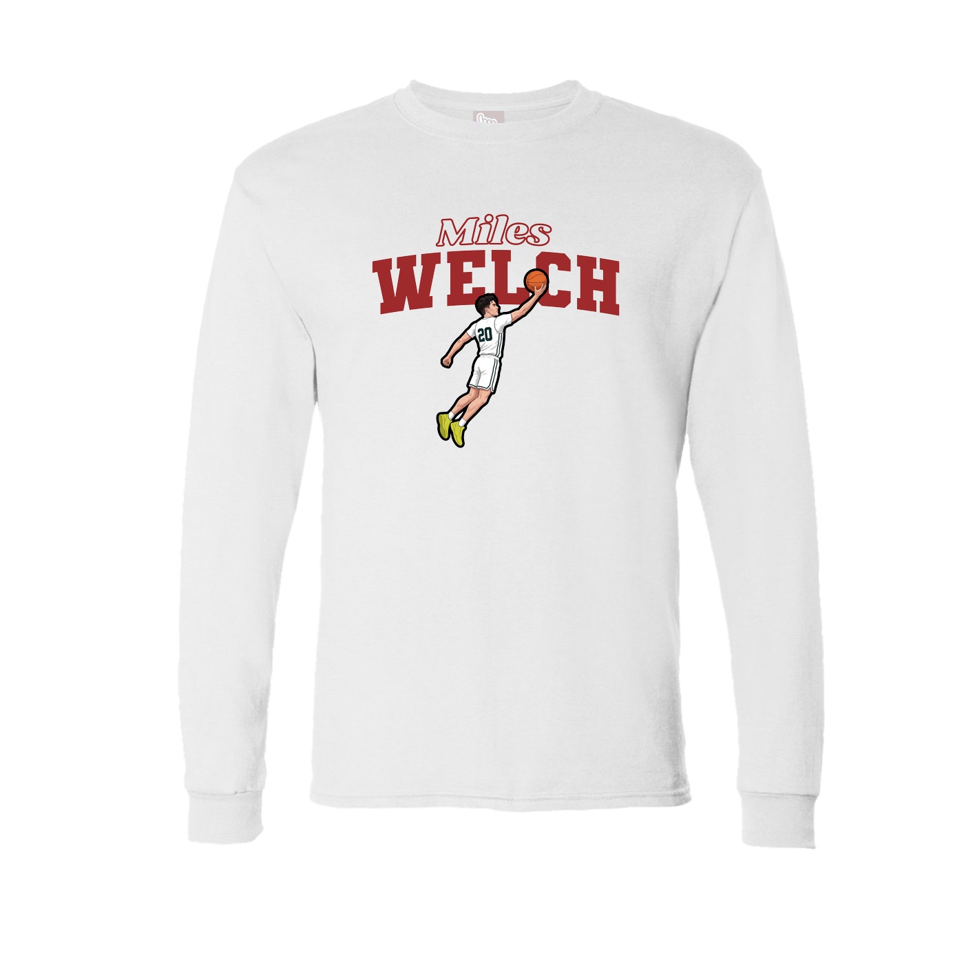 Long Sleeve Tee — Name Arch in White