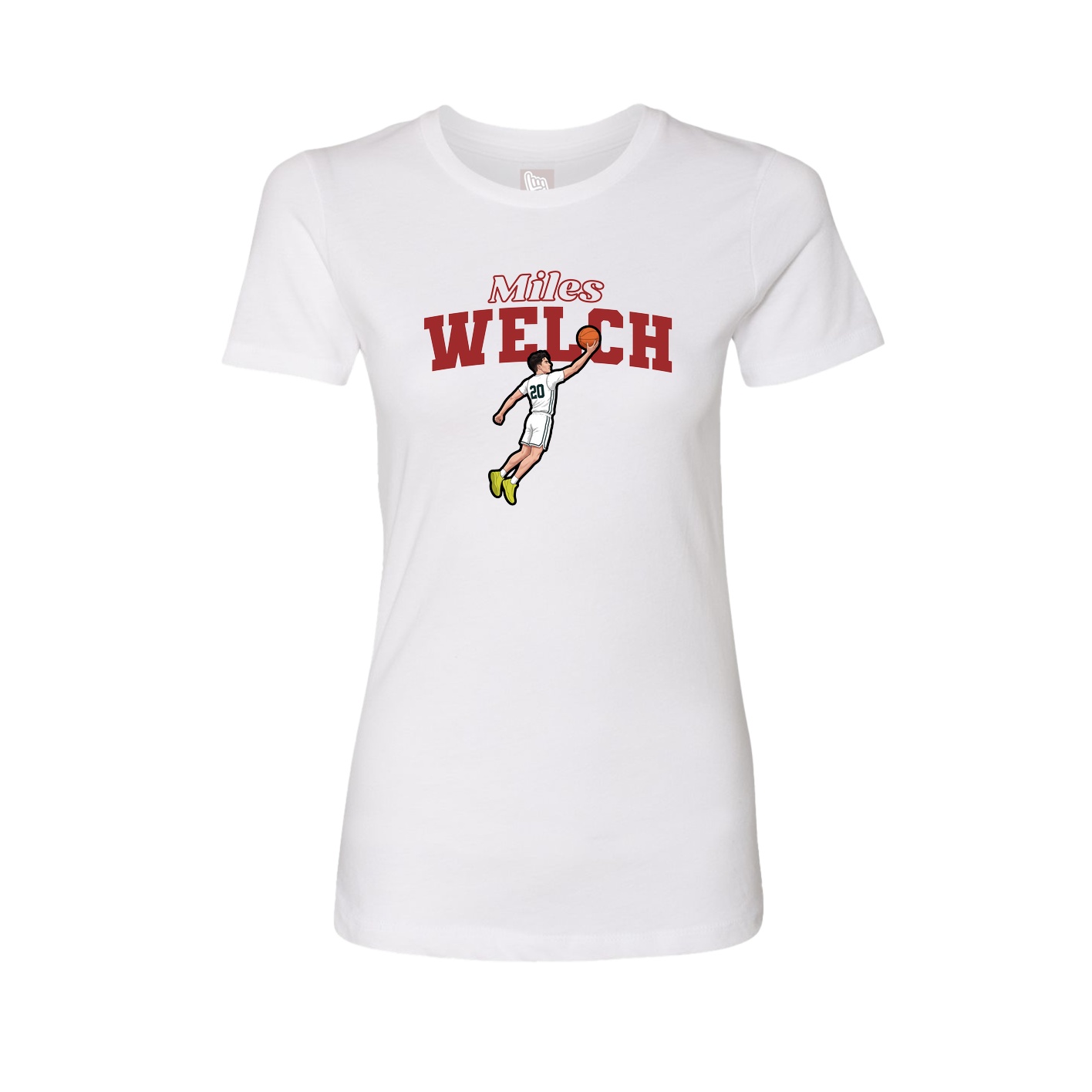 Fitted Women's Tee — Name Arch in White