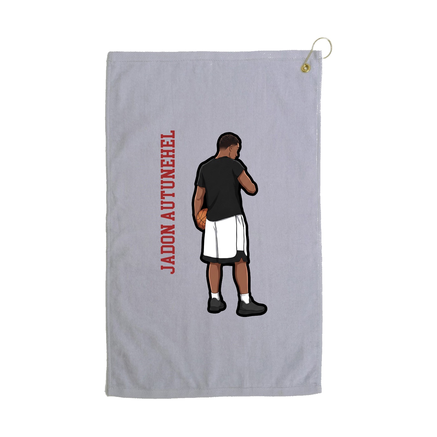 Golf Towel — Name Vertical in Grey