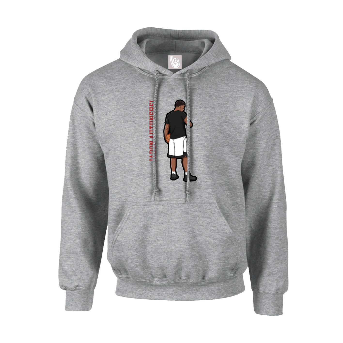 Youth Hoodie — Name Vertical in Grey