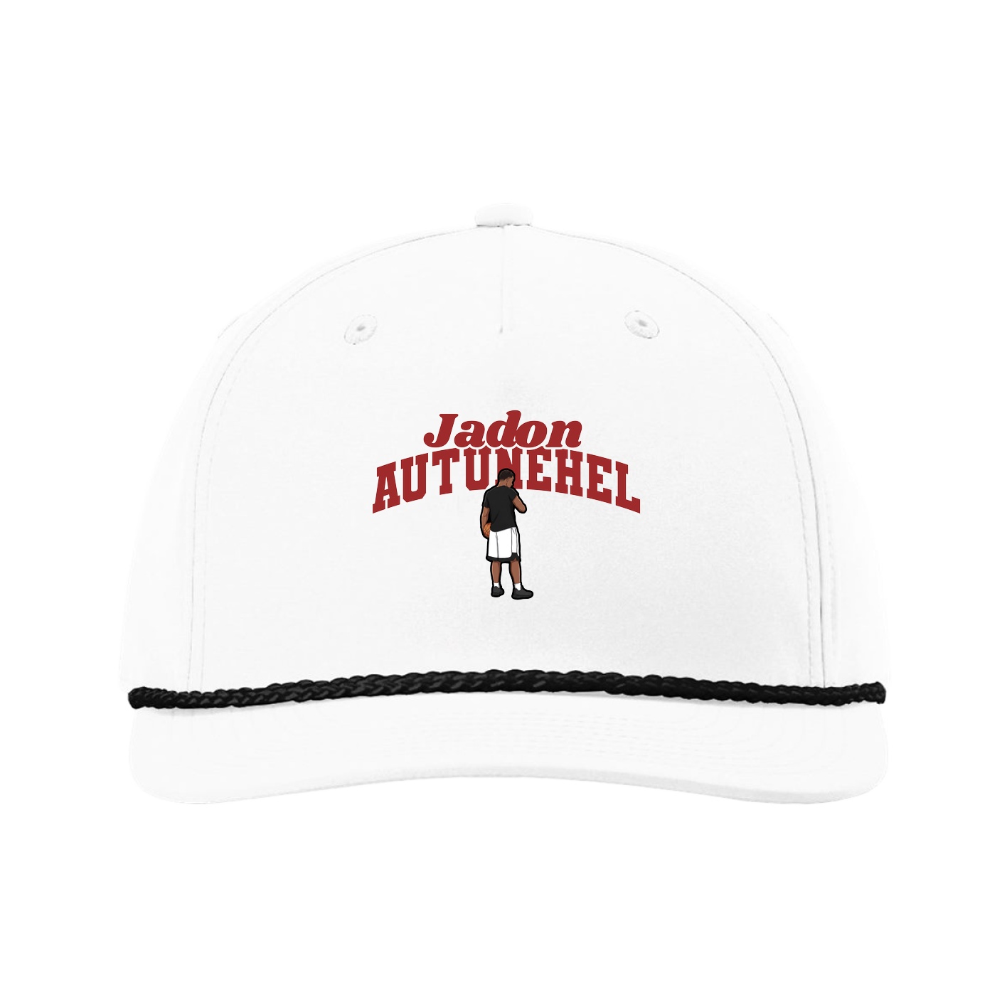 Five-Panel Classic Rope Cap — Signature Arch in White