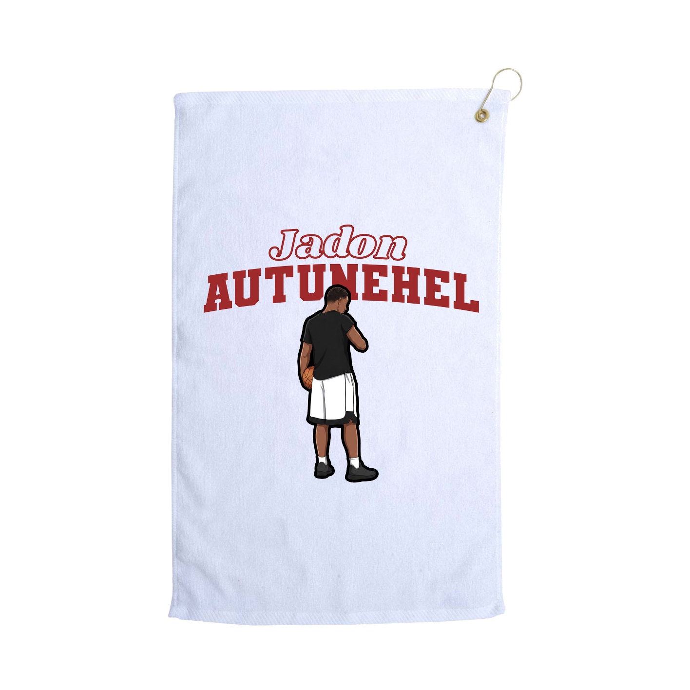 Golf Towel — Name Arch in White