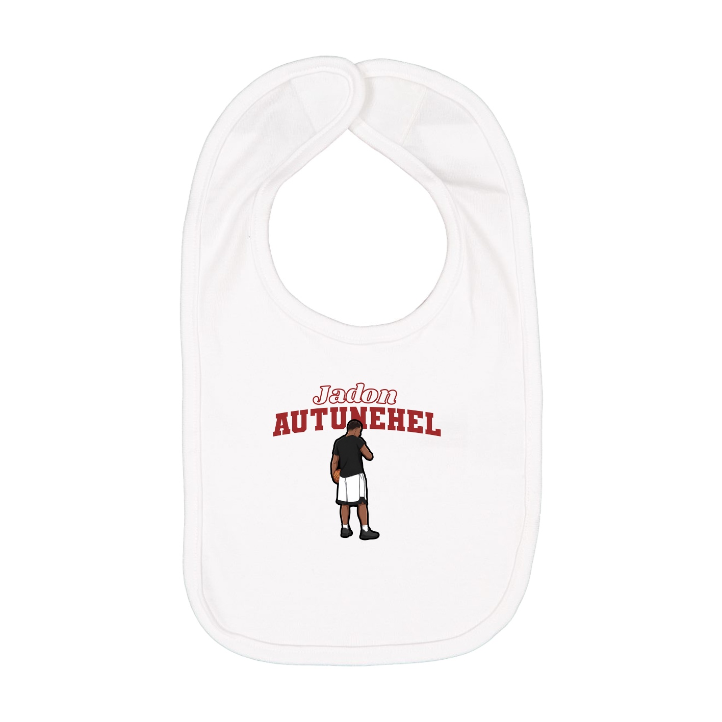 Infant Bib — Name Arch in White