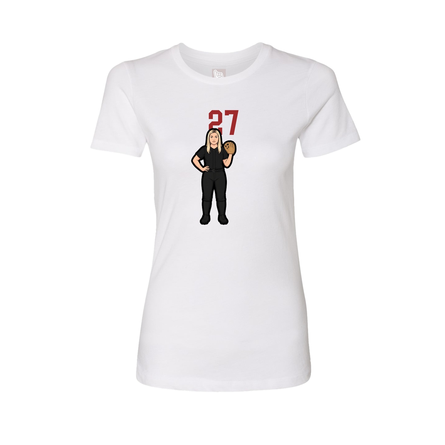 Fitted Women's Tee — Number Top in White