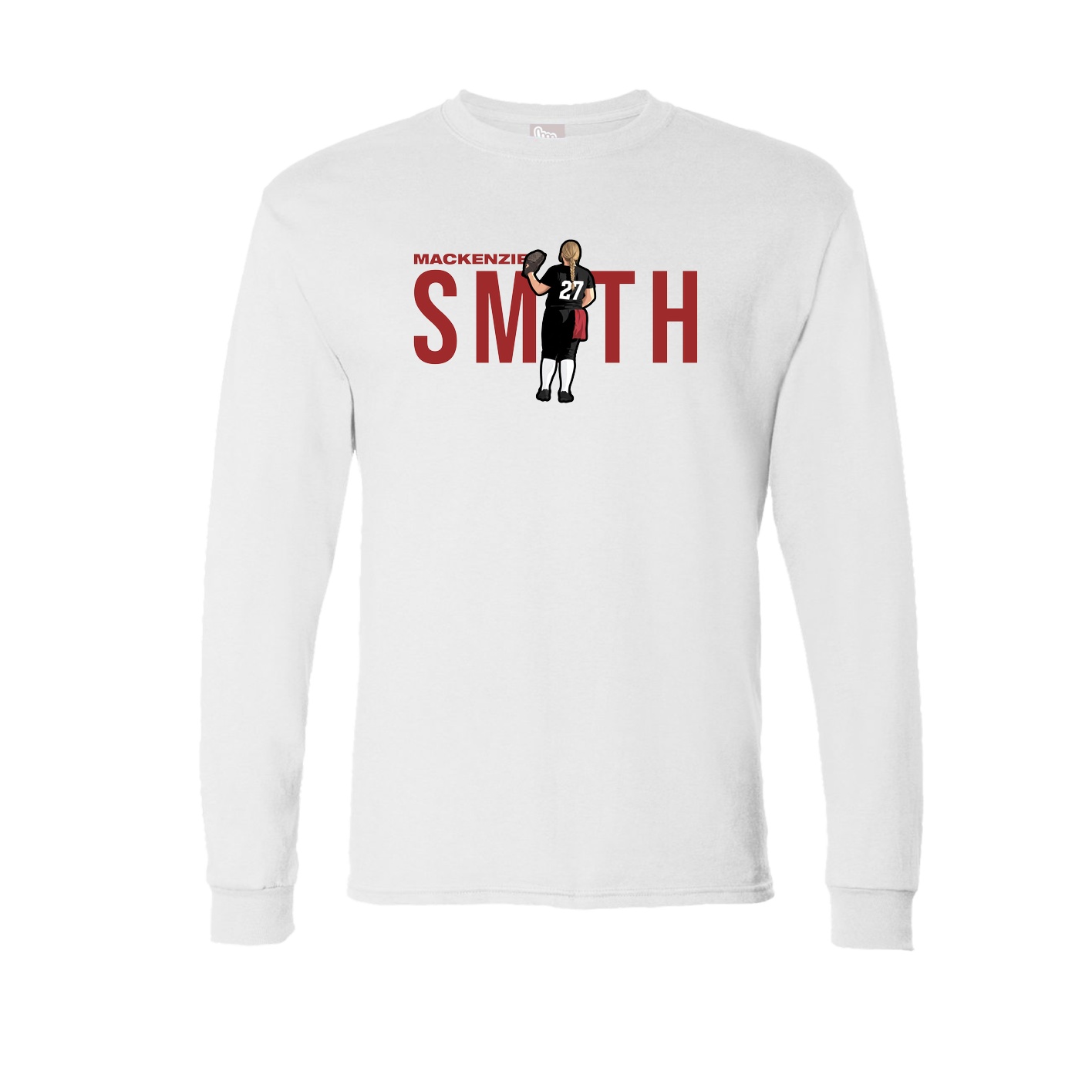 Long Sleeve Tee — Player Name in White