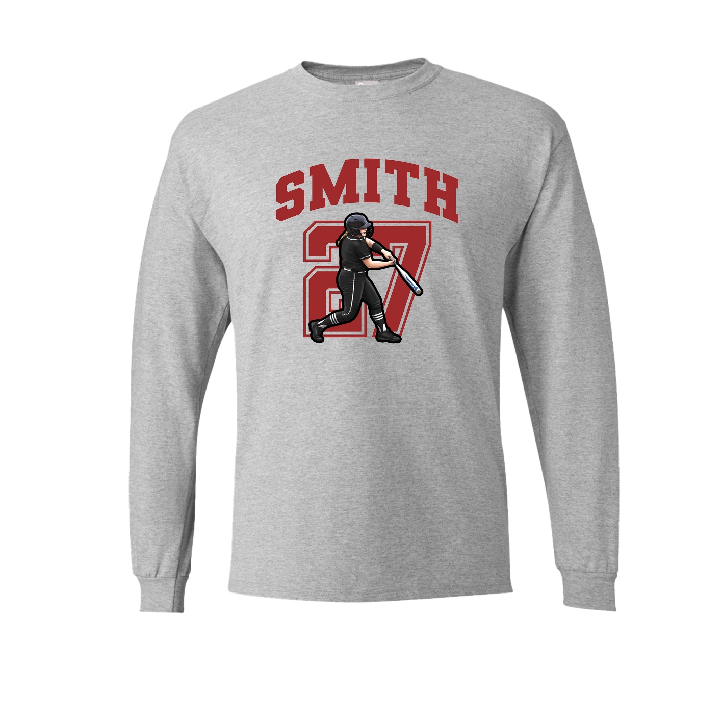 Long Sleeve Tee — Number in Grey
