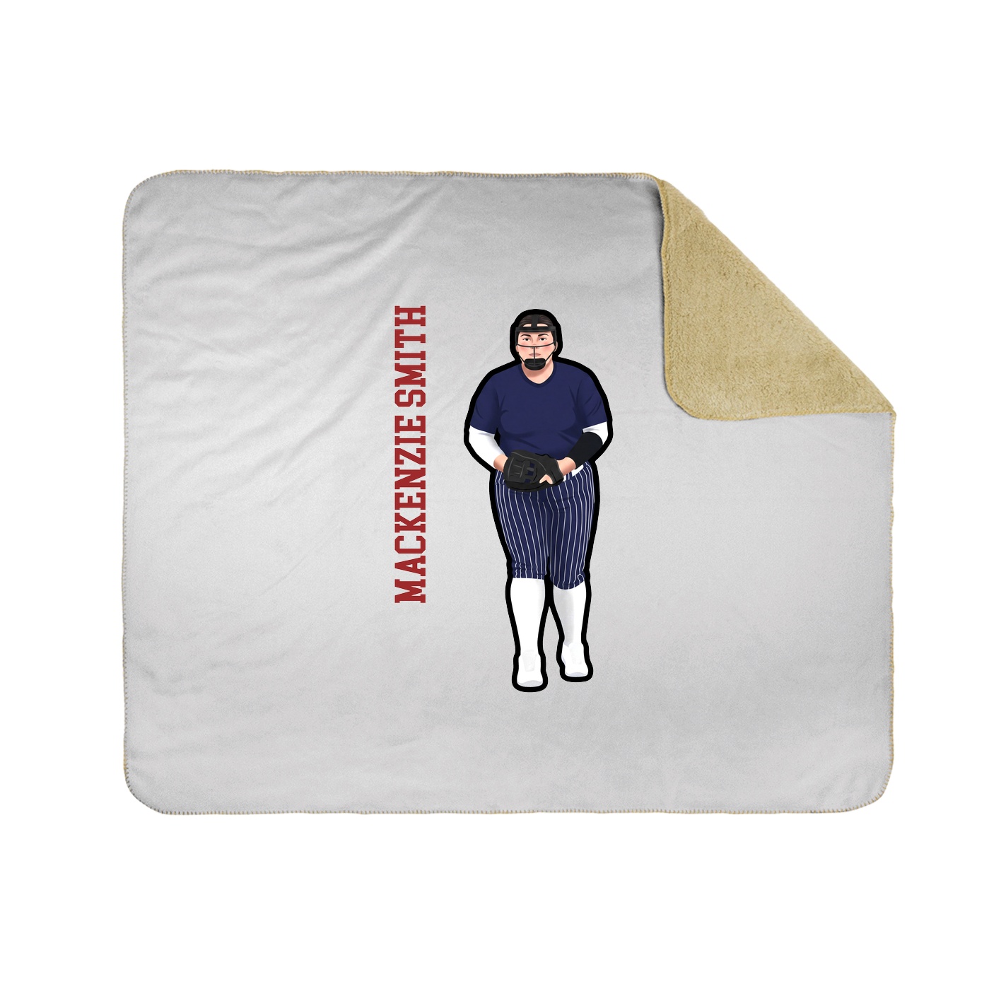 Throw Blanket — Name Vertical in White