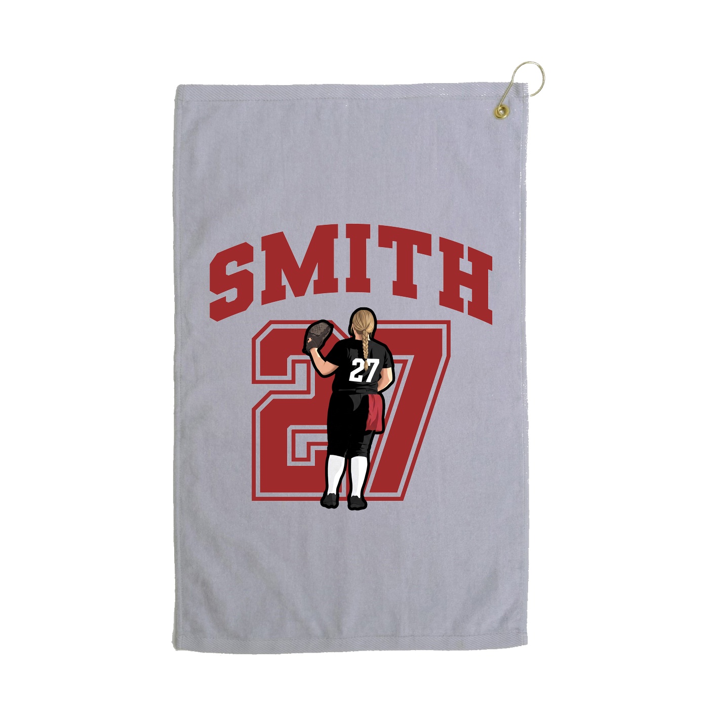 Golf Towel — Number in Grey