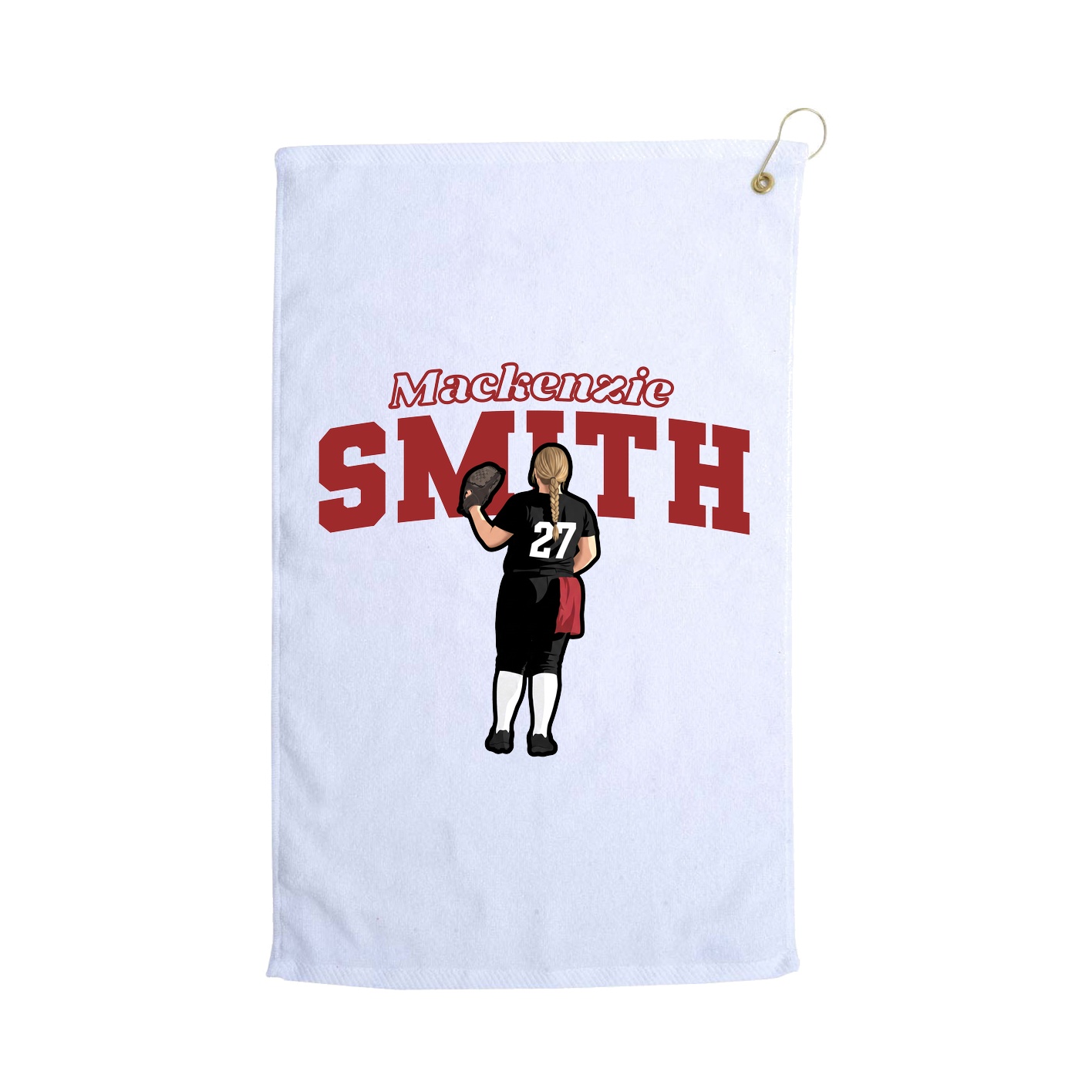 Golf Towel — Name Arch in White