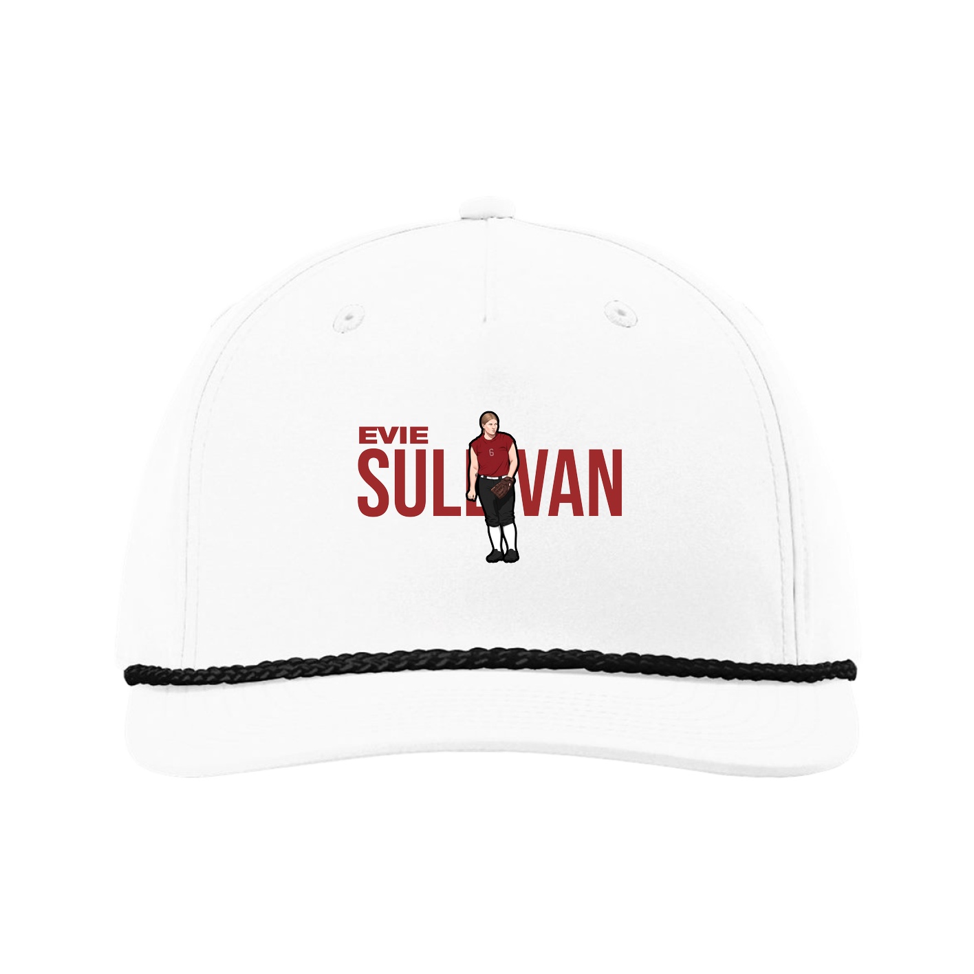 Five-Panel Classic Rope Cap — Player Name in White