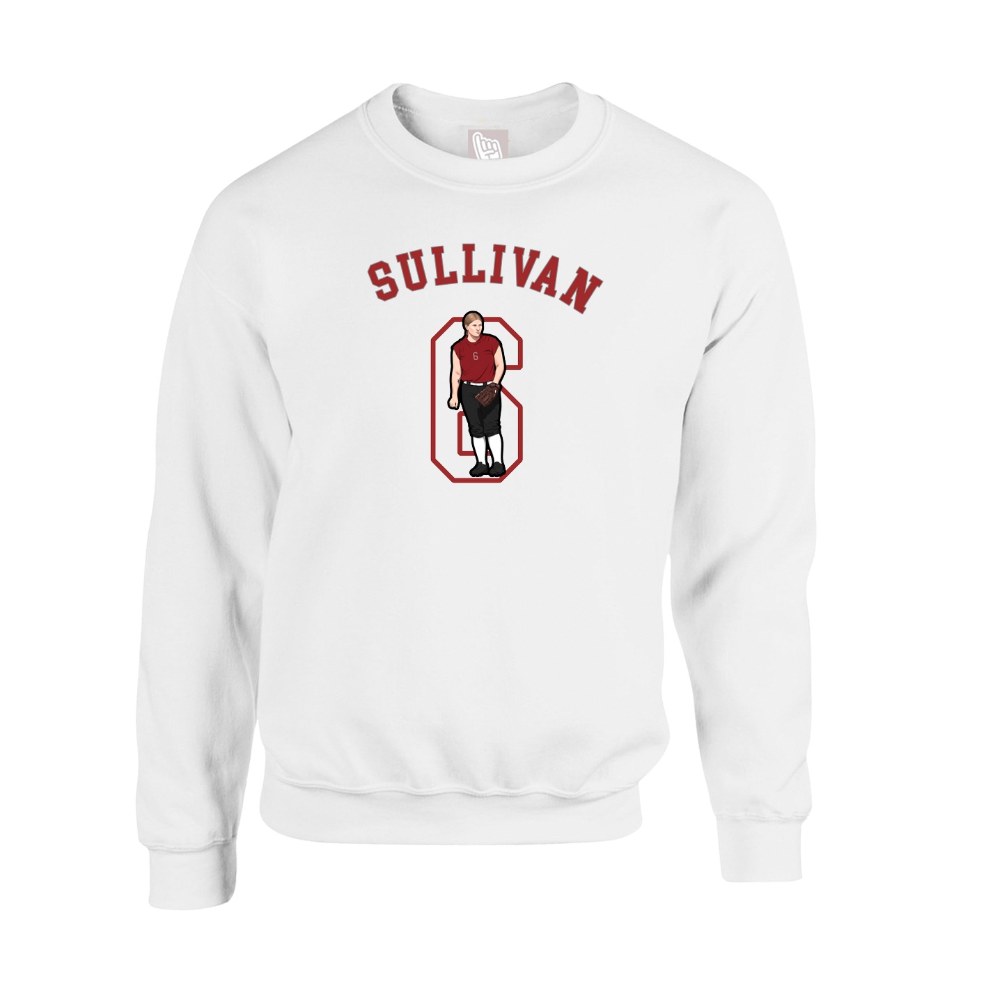 Fleece Crew — Shirsey Arch in White