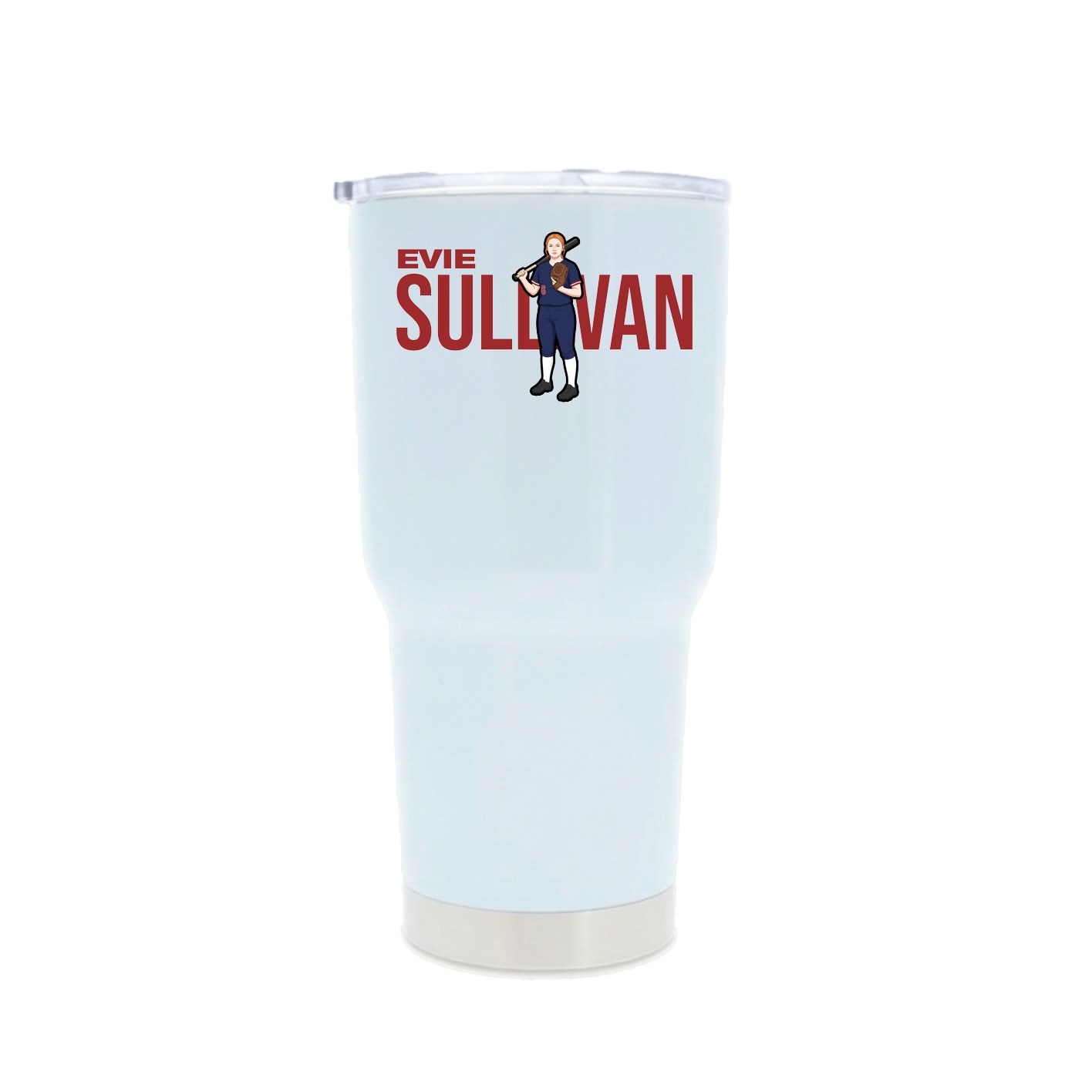 30oz Stainless Steel Tumbler — Player Name in White