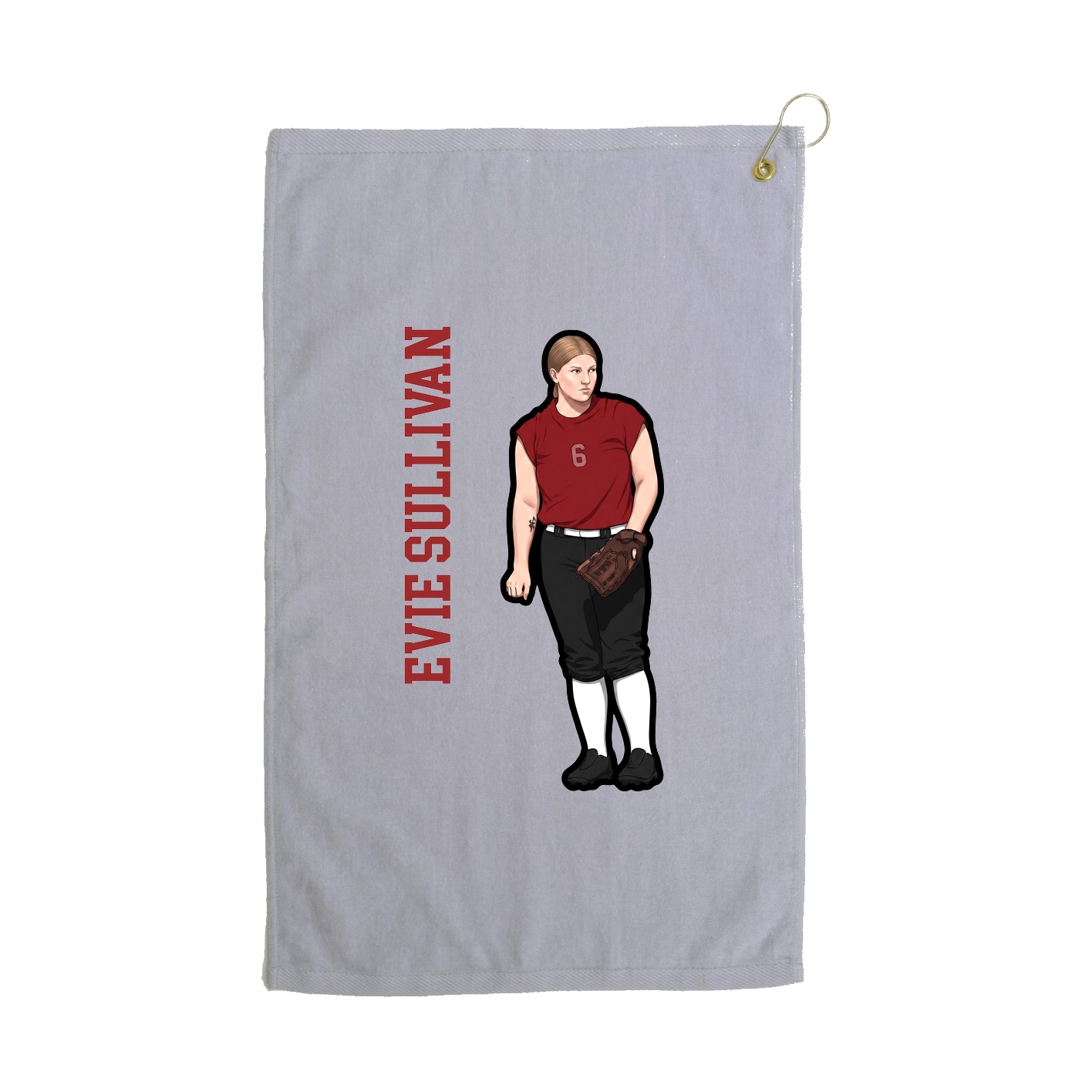 Golf Towel — Name Vertical in Grey