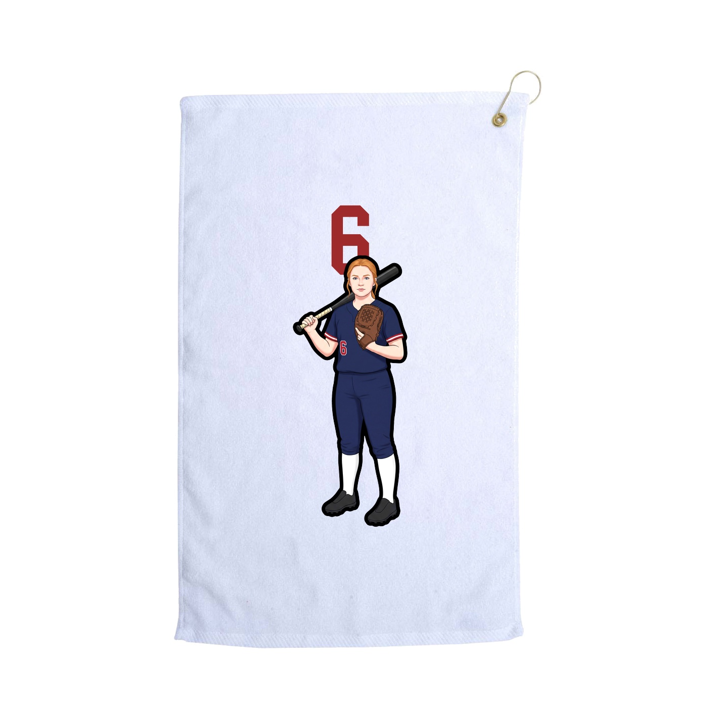 Golf Towel — Number Top in White