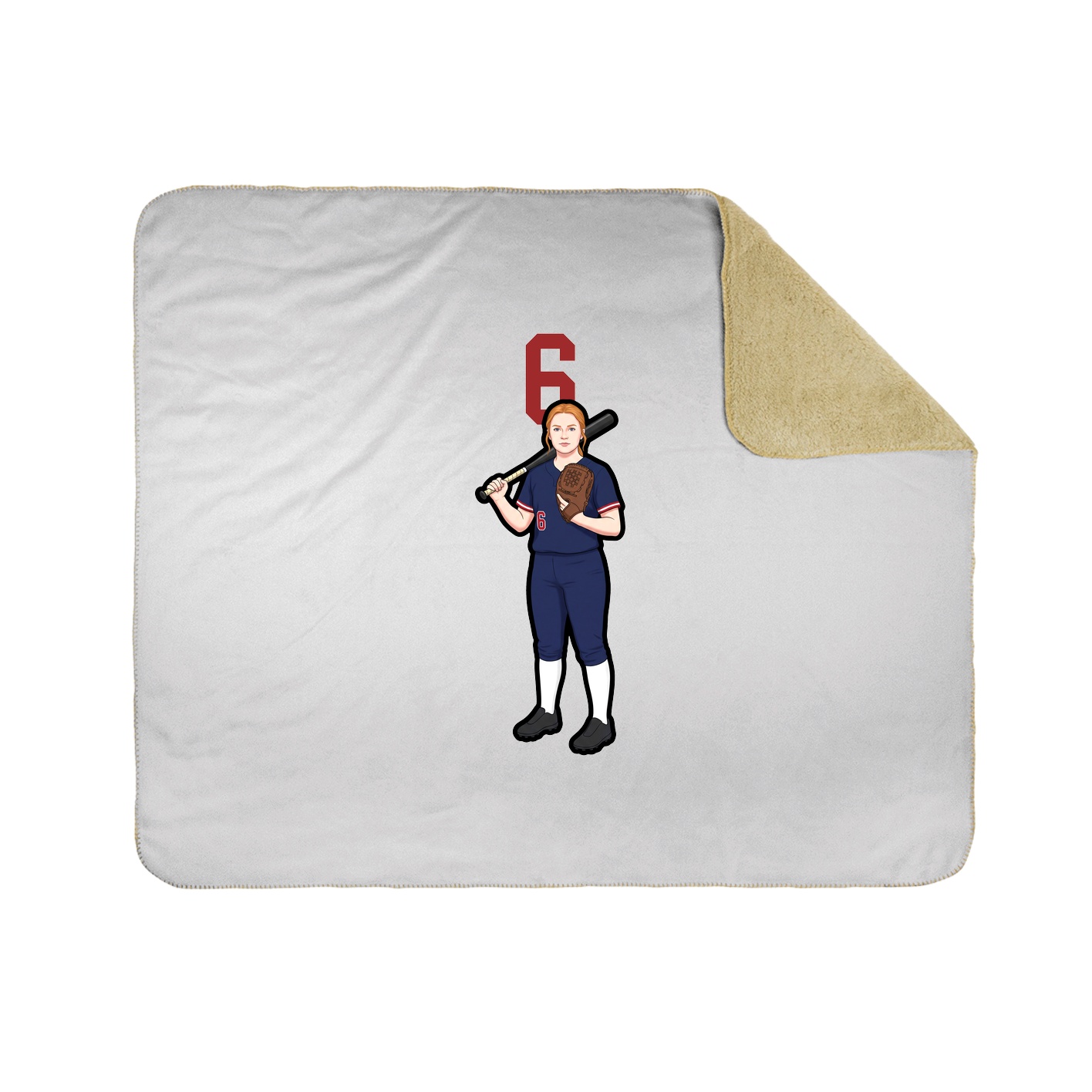 Throw Blanket — Number Top in White