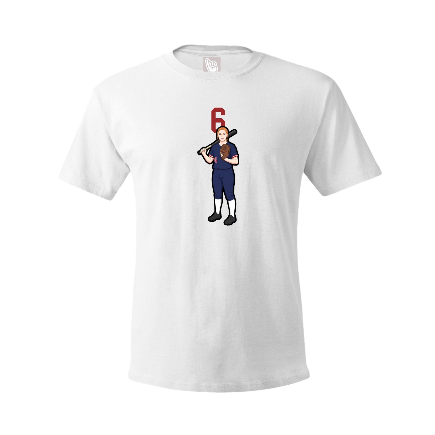Youth Tee — Number Top in White