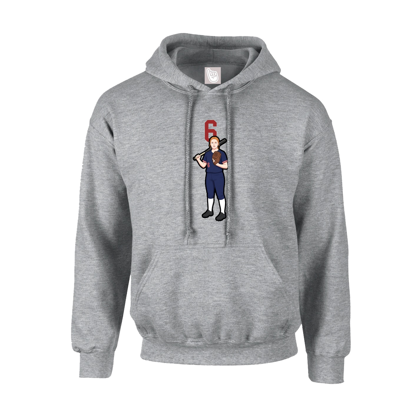 Youth Hoodie — Number Top in Grey
