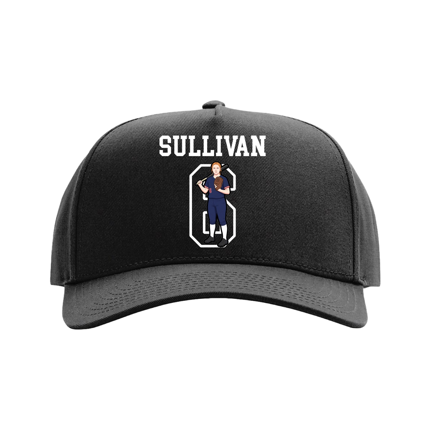 Full Fabric Five-Panel Champ Cap — Shirsey in Black