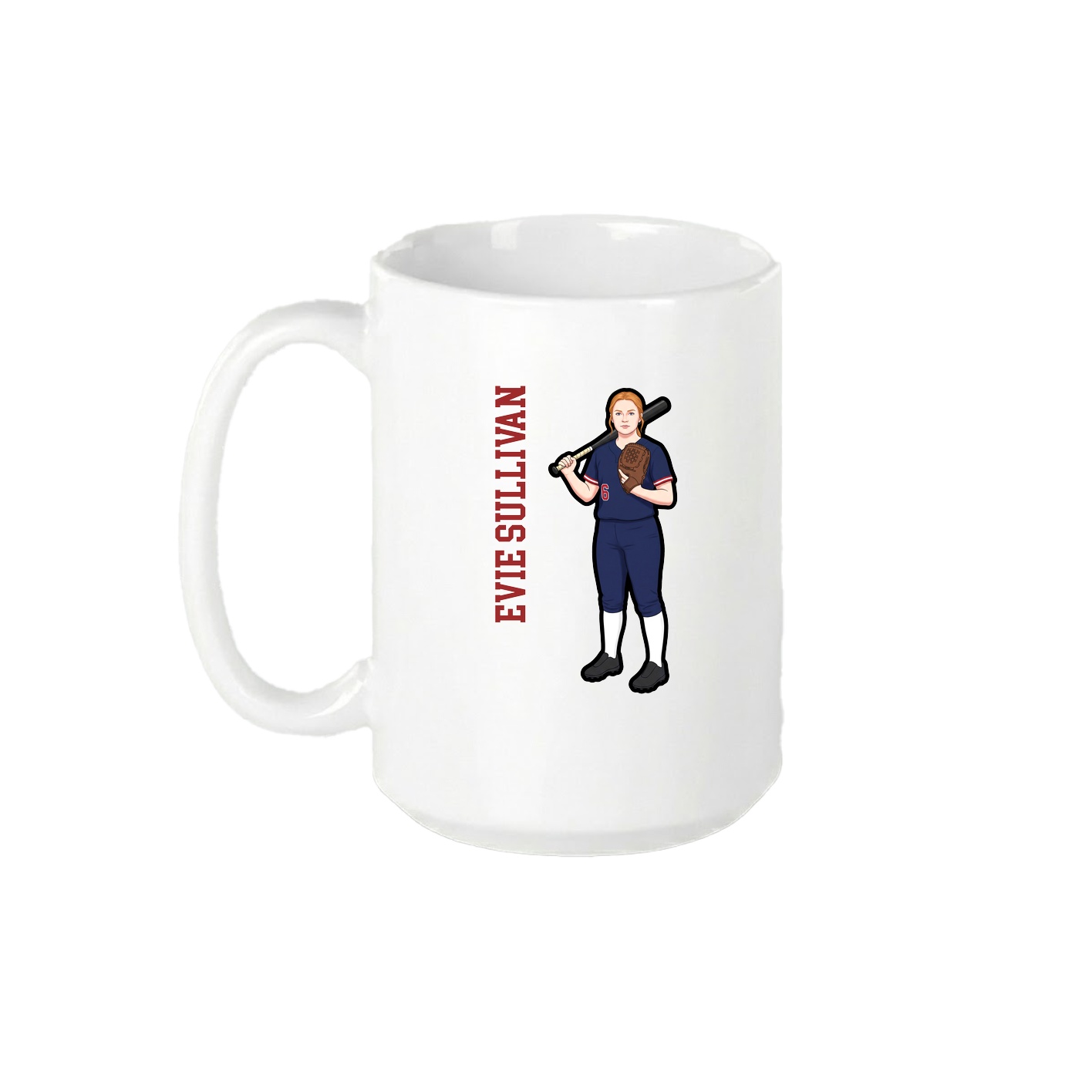 15oz Coffee Mug — Name Vertical in White