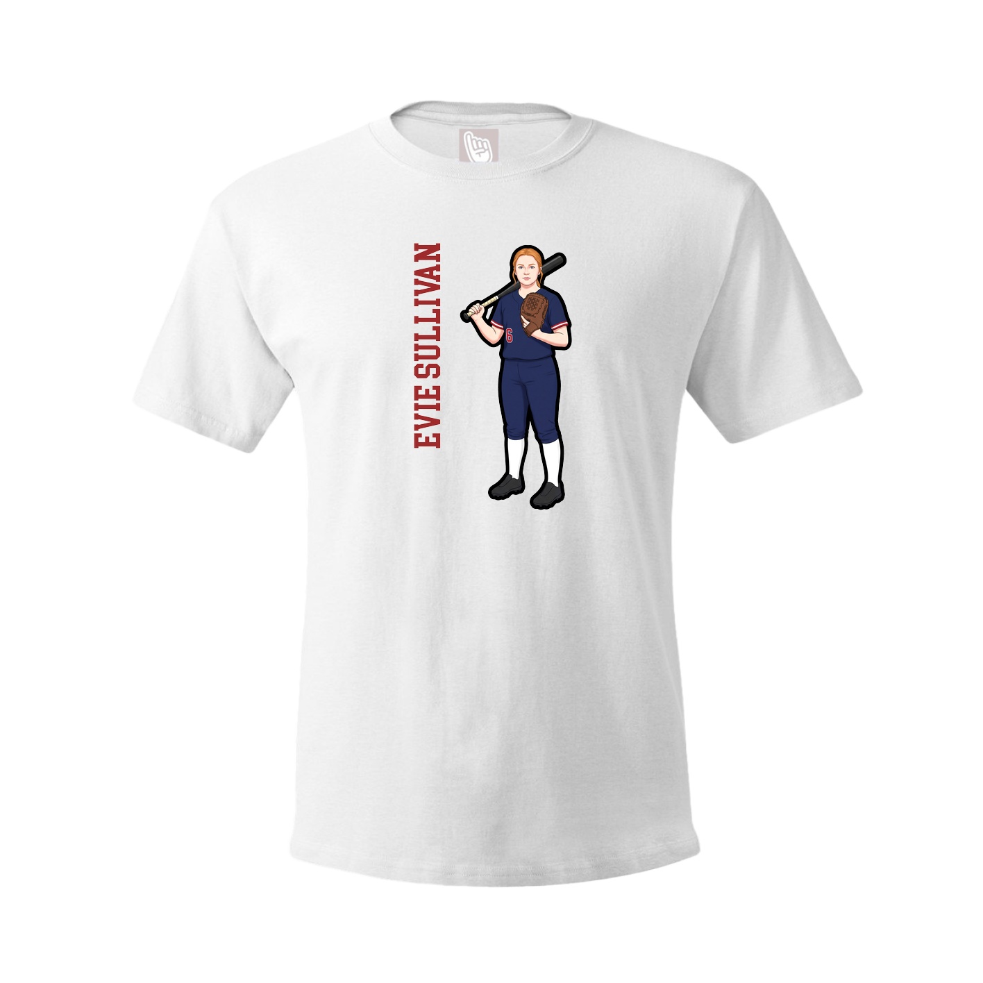 Youth Tee — Name Vertical in White