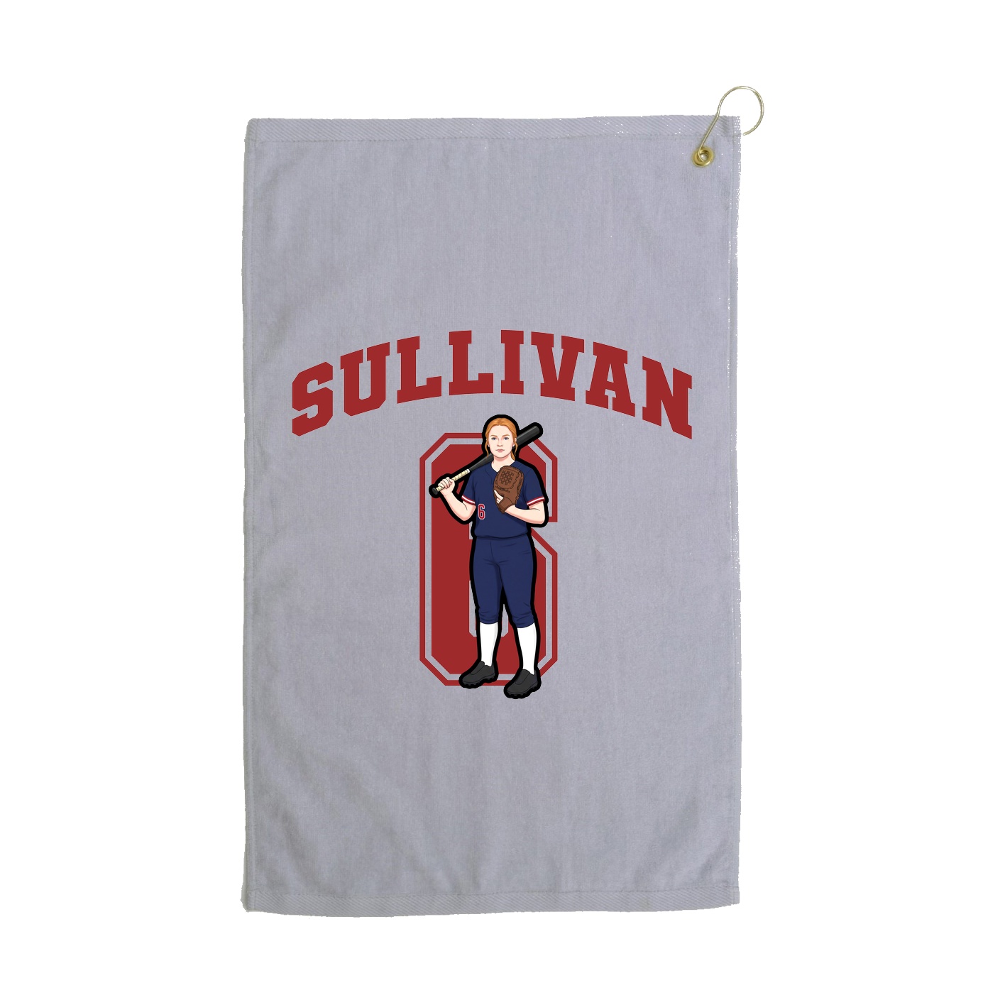 Golf Towel — Number in Grey
