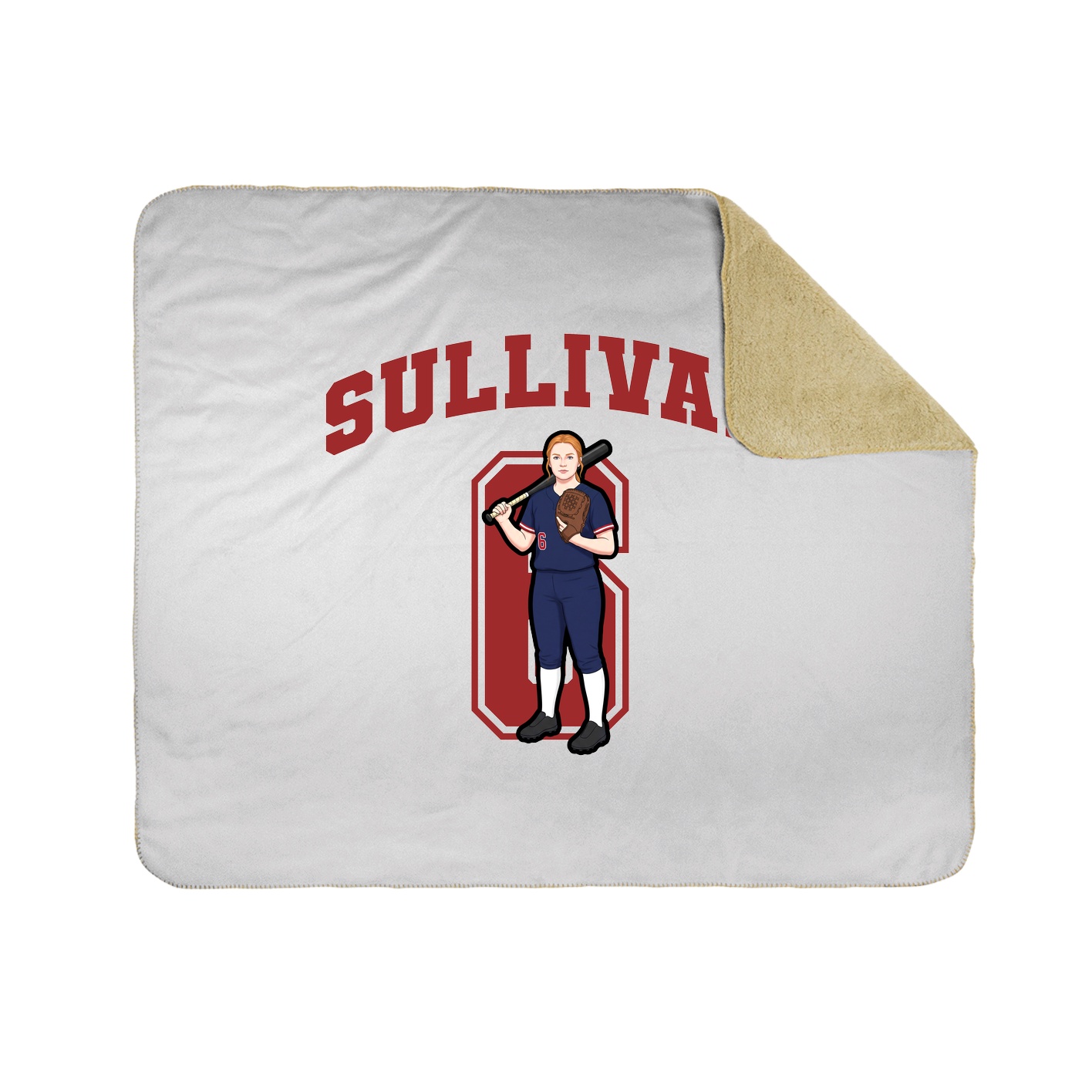 Throw Blanket — Number in White