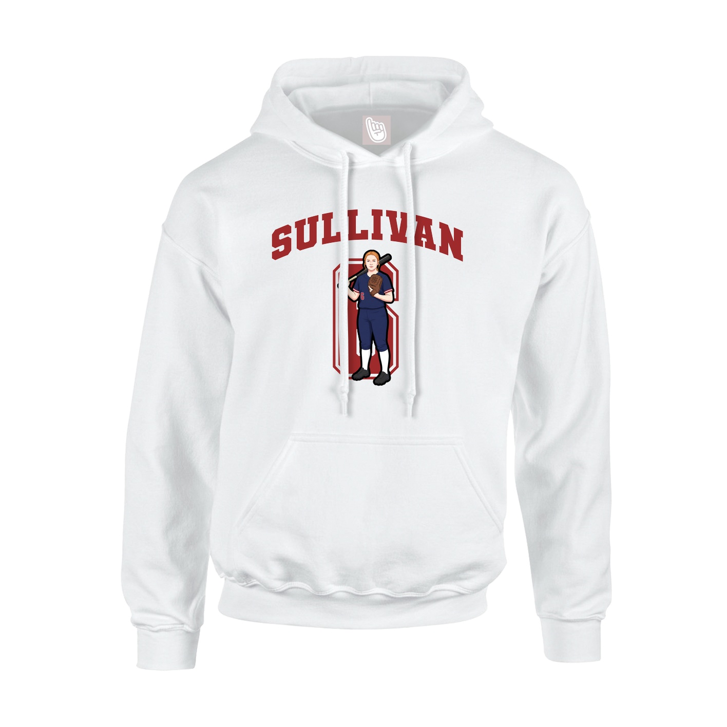 Youth Hoodie — Number in White